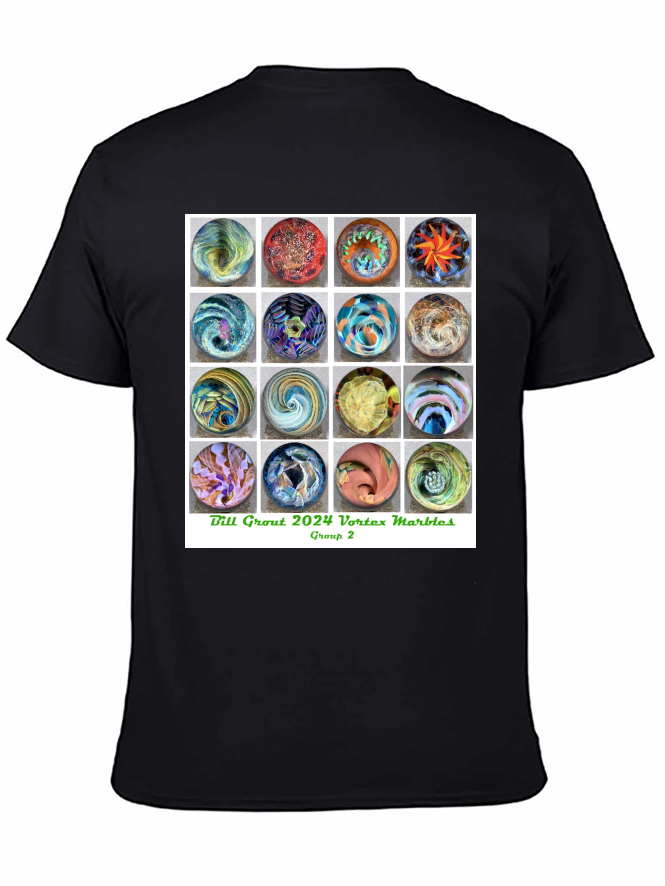 Black Vortex Marbles Graphic T-Shirt view 4