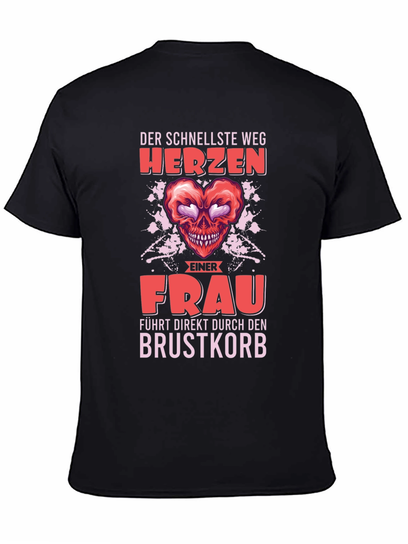 Black Funny German T-Shirt - The Fastest Way to a Woman's Heart view 4