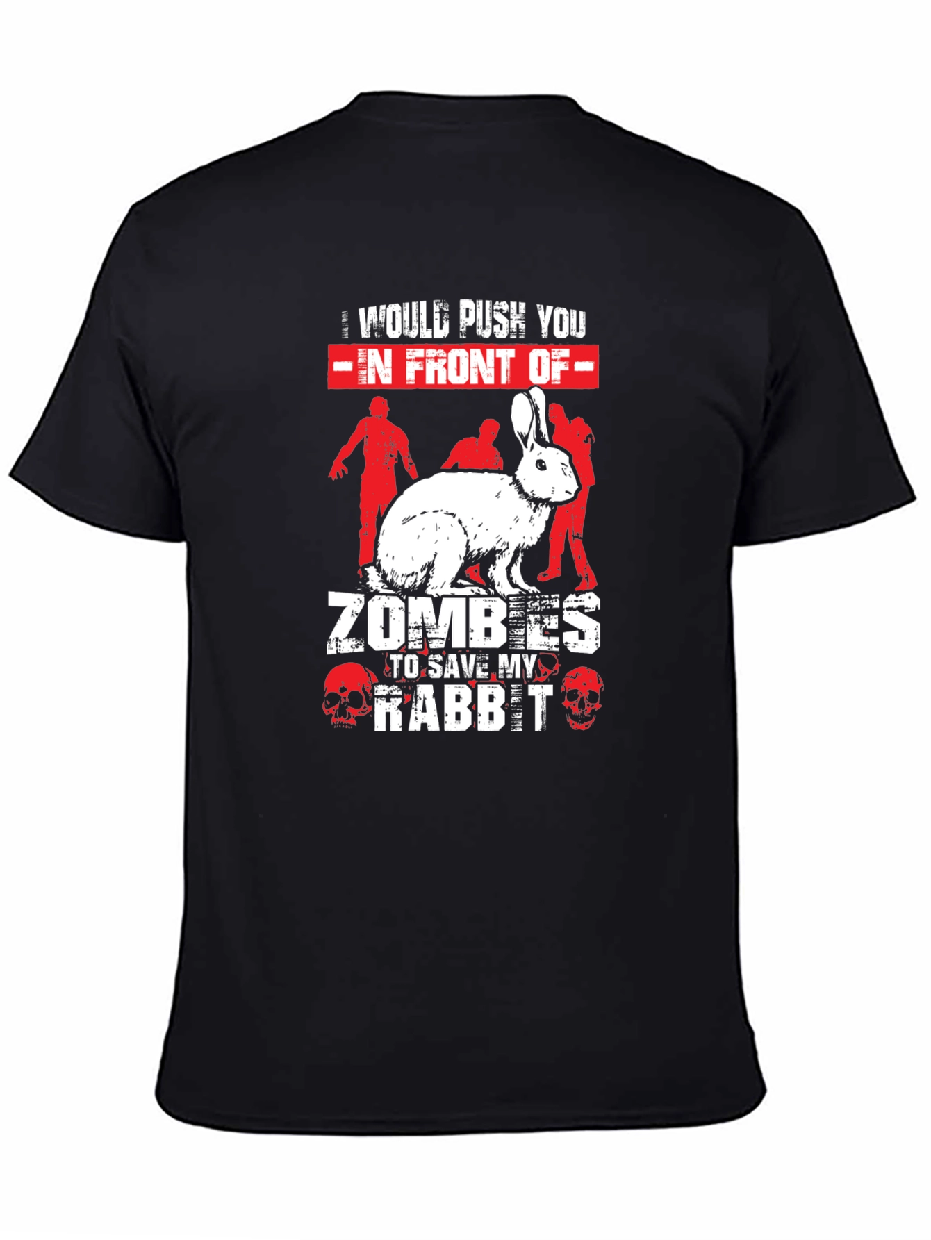 Black Zombie Rabbit Graphic Tee - Save My Rabbit! view 4