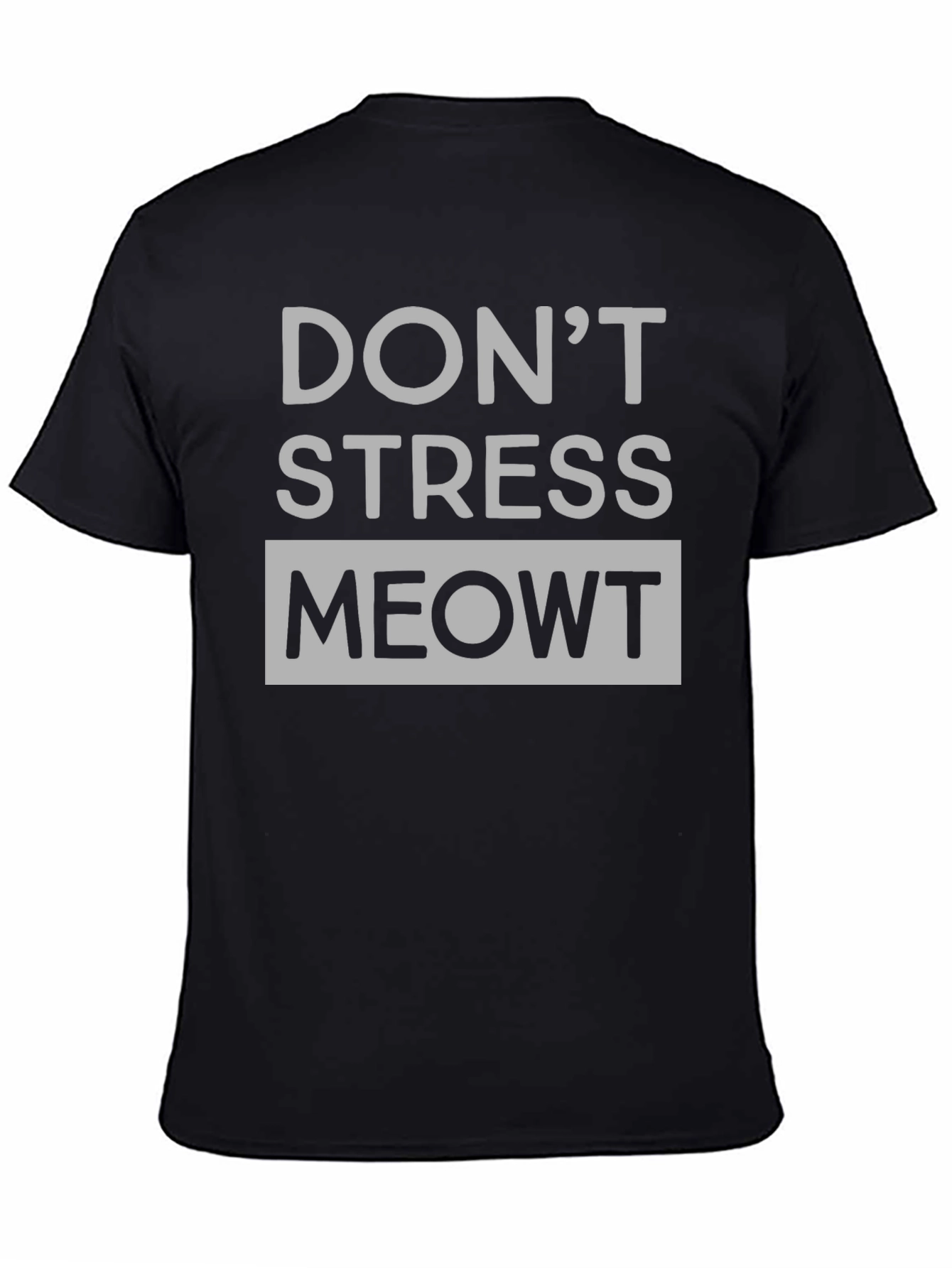 Black Don't Stress Meowt Black Graphic Tee view 4