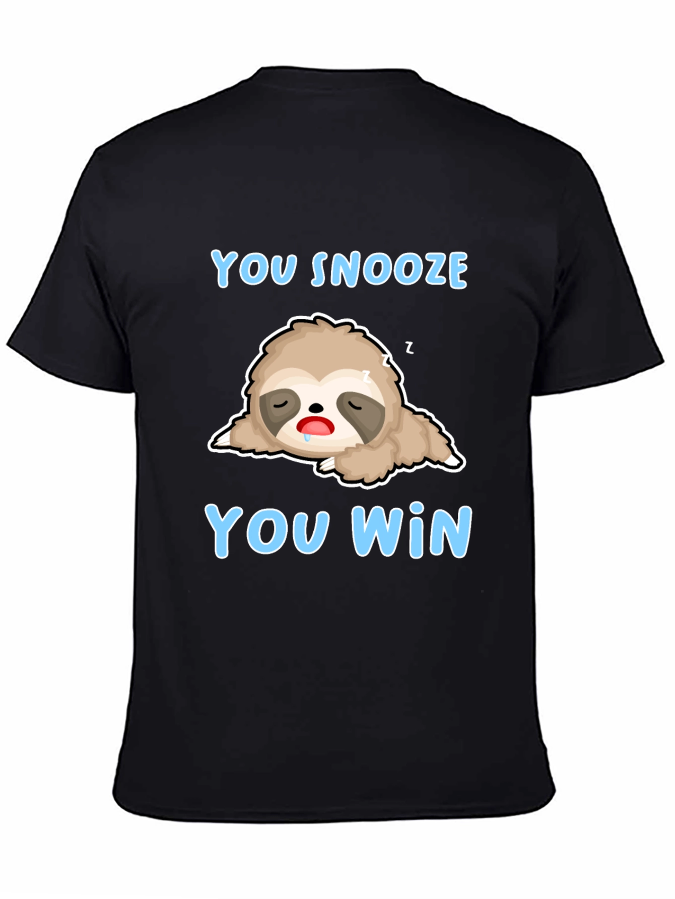 Black You Snooze You Win Sloth T-Shirt view 4