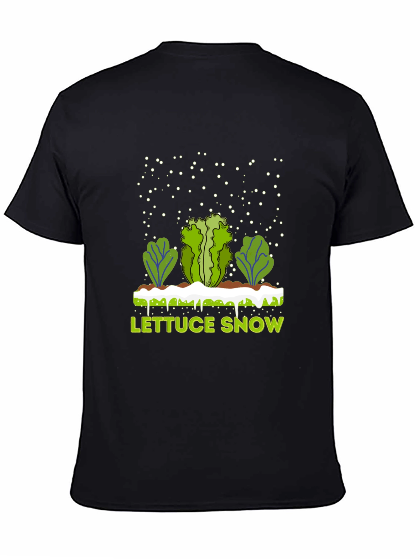 Black Lettuce Snow Novelty Graphic T-Shirt view 4