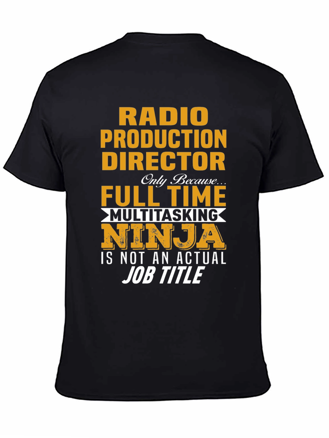 Black Radio Production Director Multitasking Ninja T-Shirt view 4