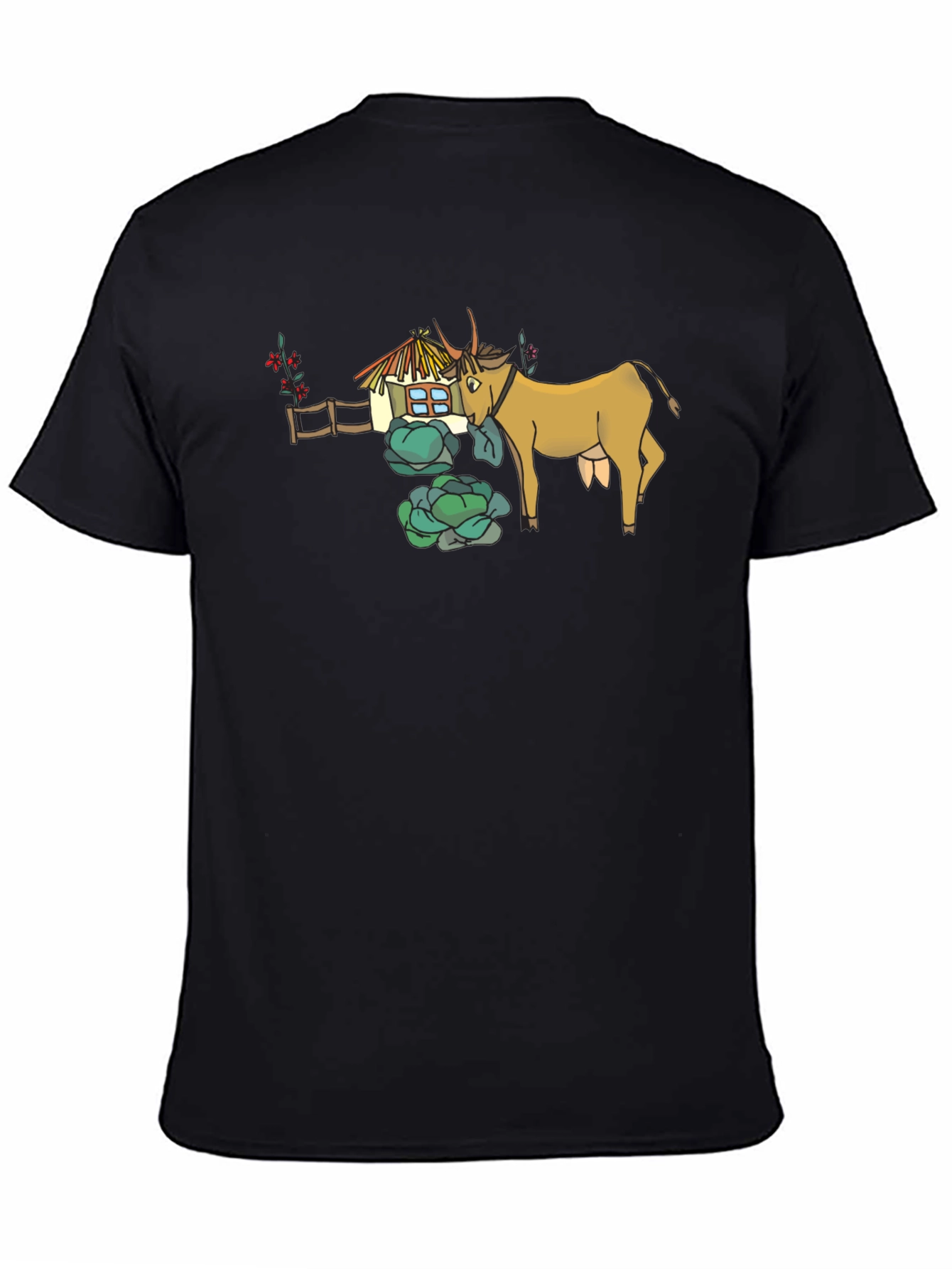 Black Quirky Cow & Farmhouse Graphic Tee - Black view 4
