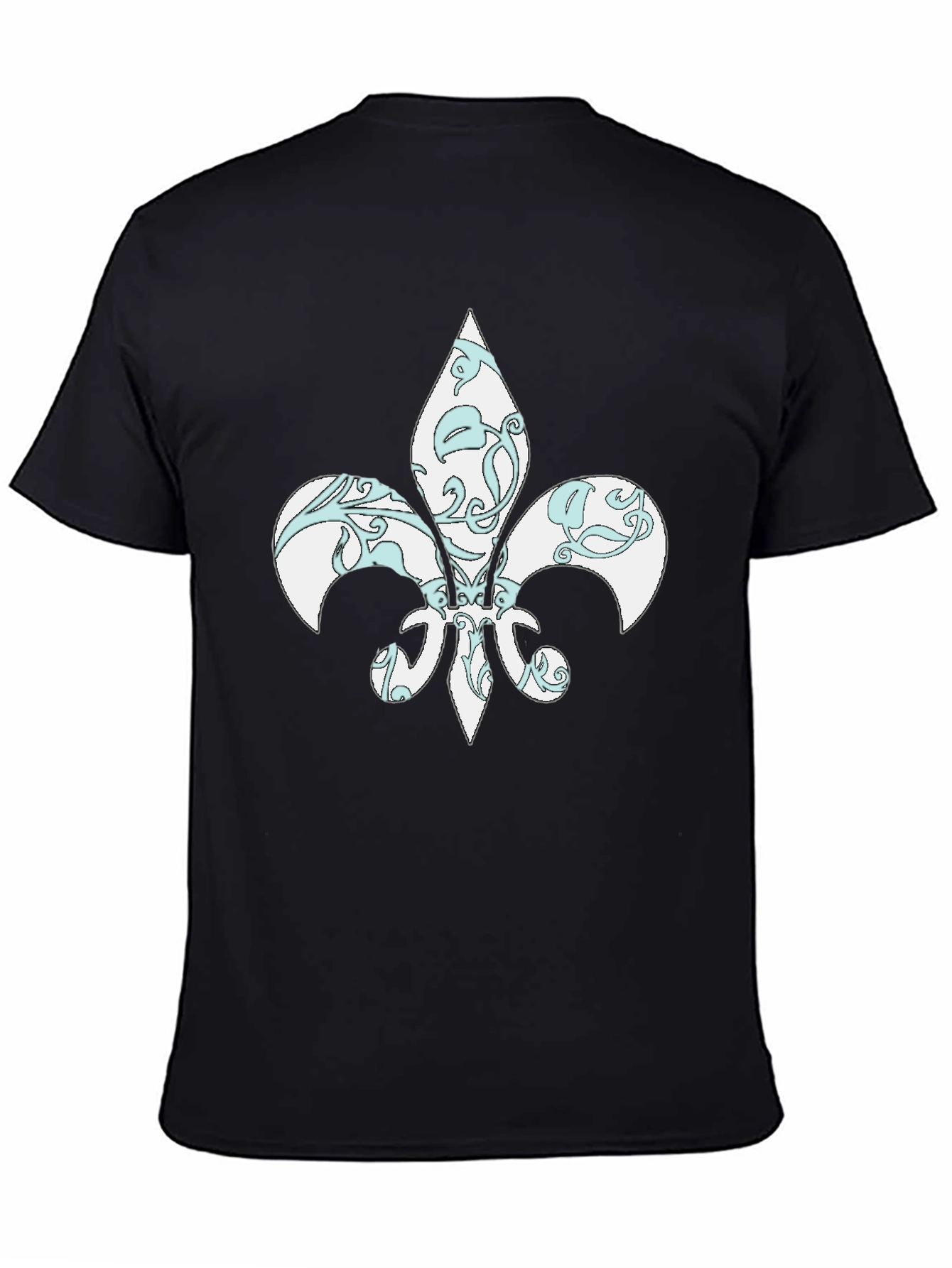 Black Black T-Shirt with Fleur-de-Lis Design view 4