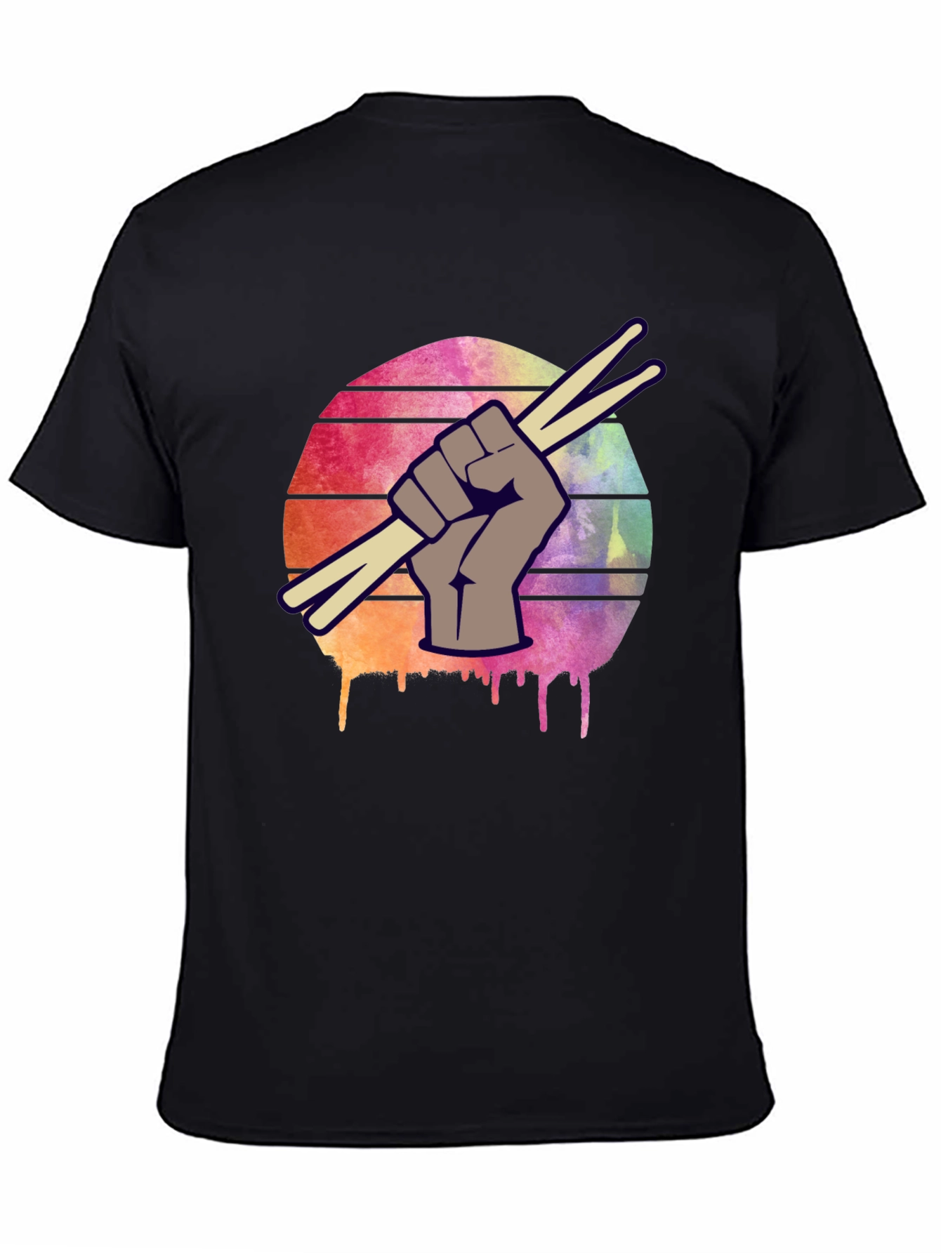 Black Drummer's Fist T-Shirt - Music Lover Tee view 4