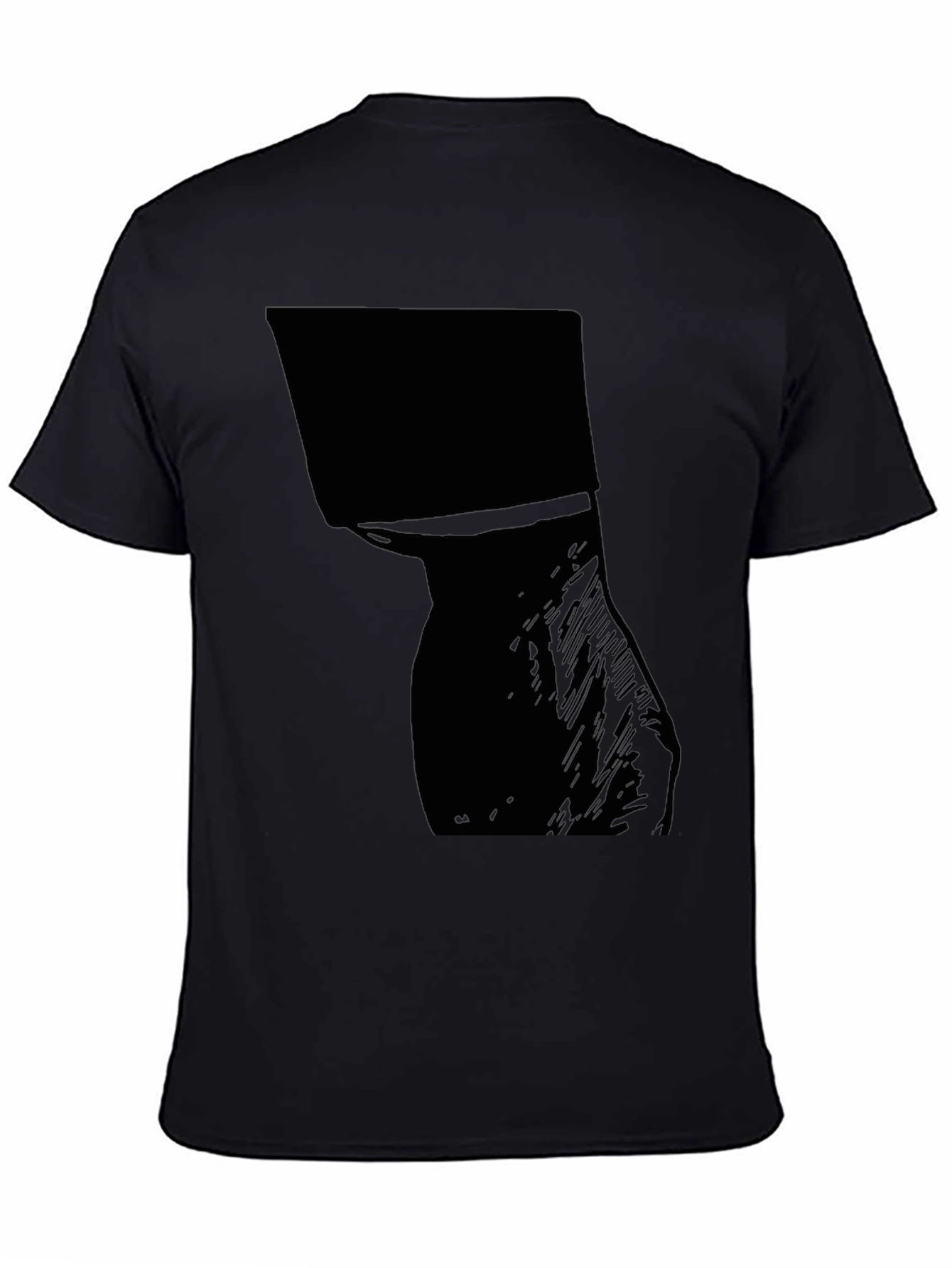 Black Men's Graphic Tee - Abstract Silhouette Design view 4