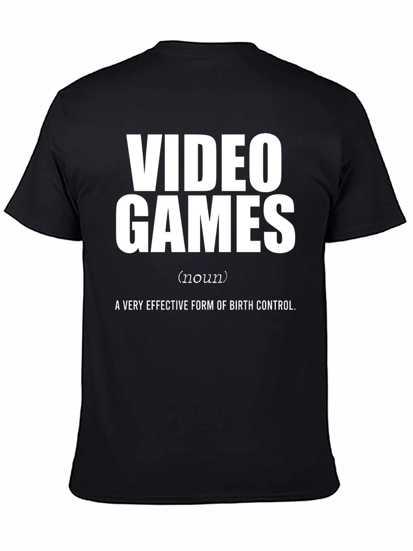 Black Funny Gamer Tee - Video Games Birth Control T-Shirt view 4