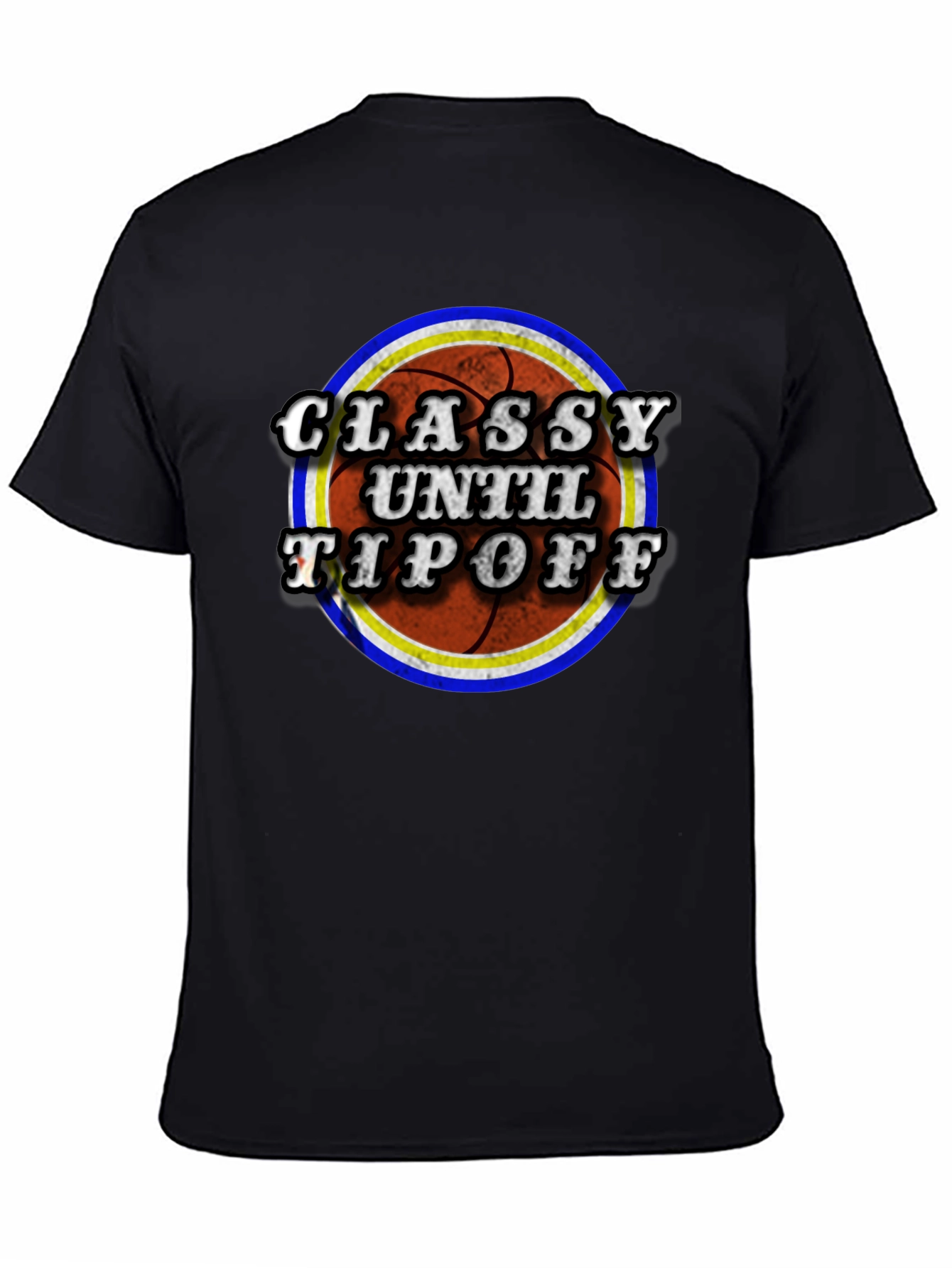 Black Classy Until Tipoff Basketball Graphic Tee view 4