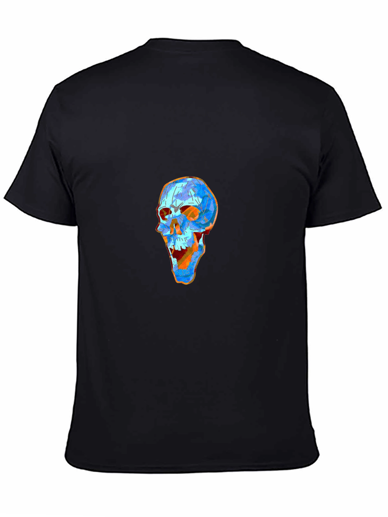 Black Geometric Skull Graphic Tee - Modern Art Style view 4