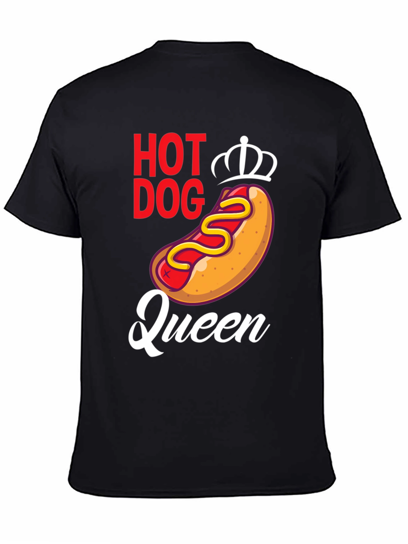 Black Hot Dog Queen Graphic Tee - Unisex view 4