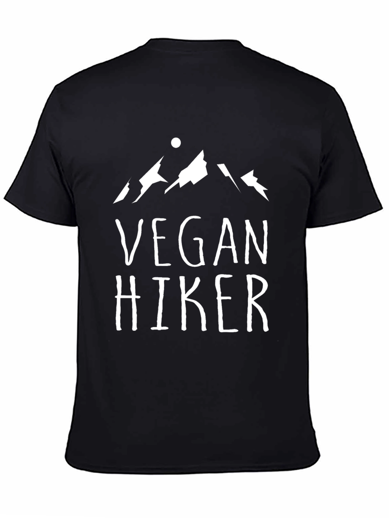 Black Vegan Hiker T-Shirt - Mountain Graphic Tee view 4