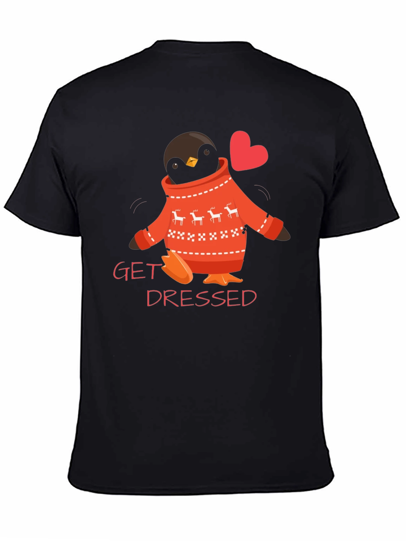 Black Get Dressed Penguin Sweater T-Shirt view 4