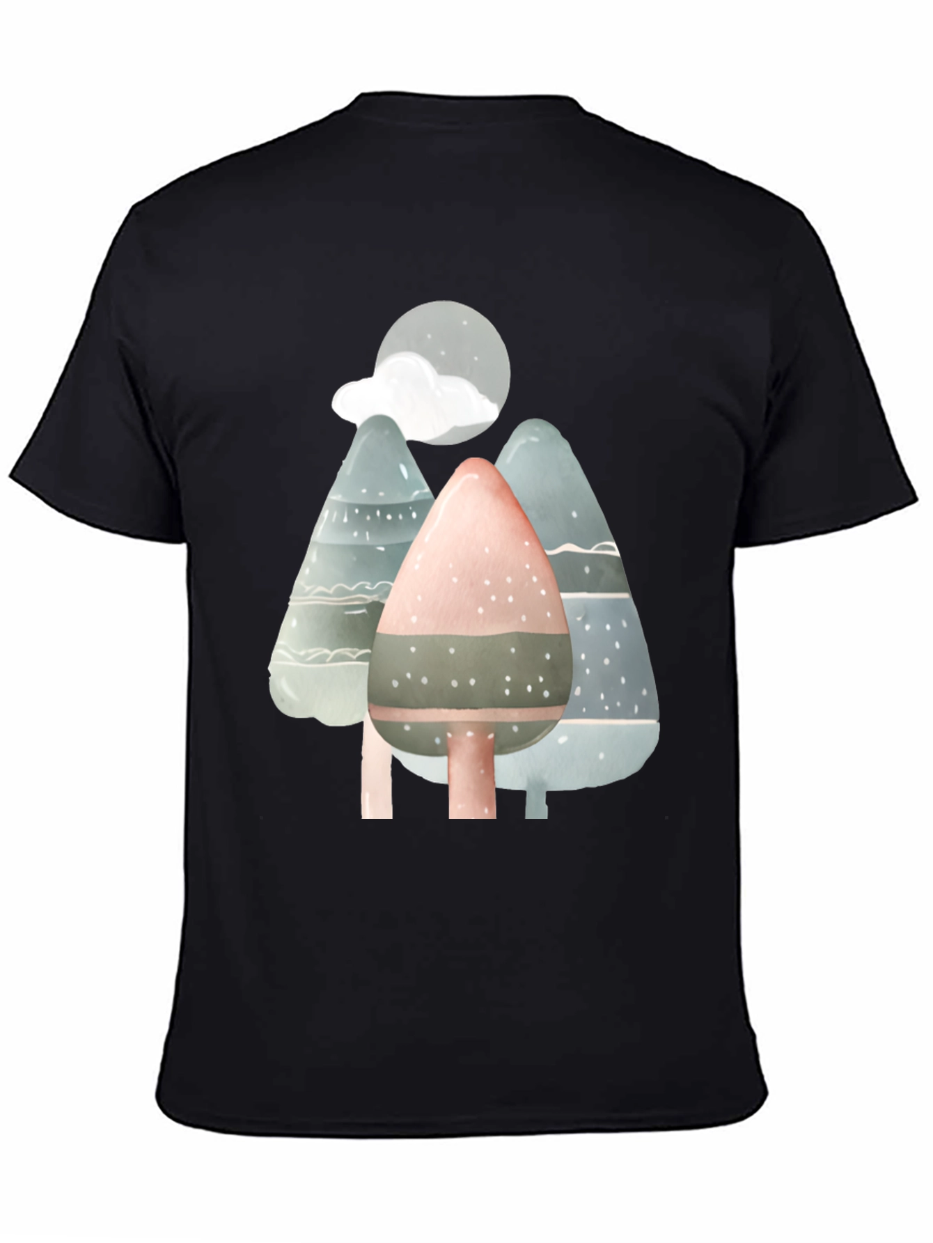 Black Nature Scene T-Shirt view 4