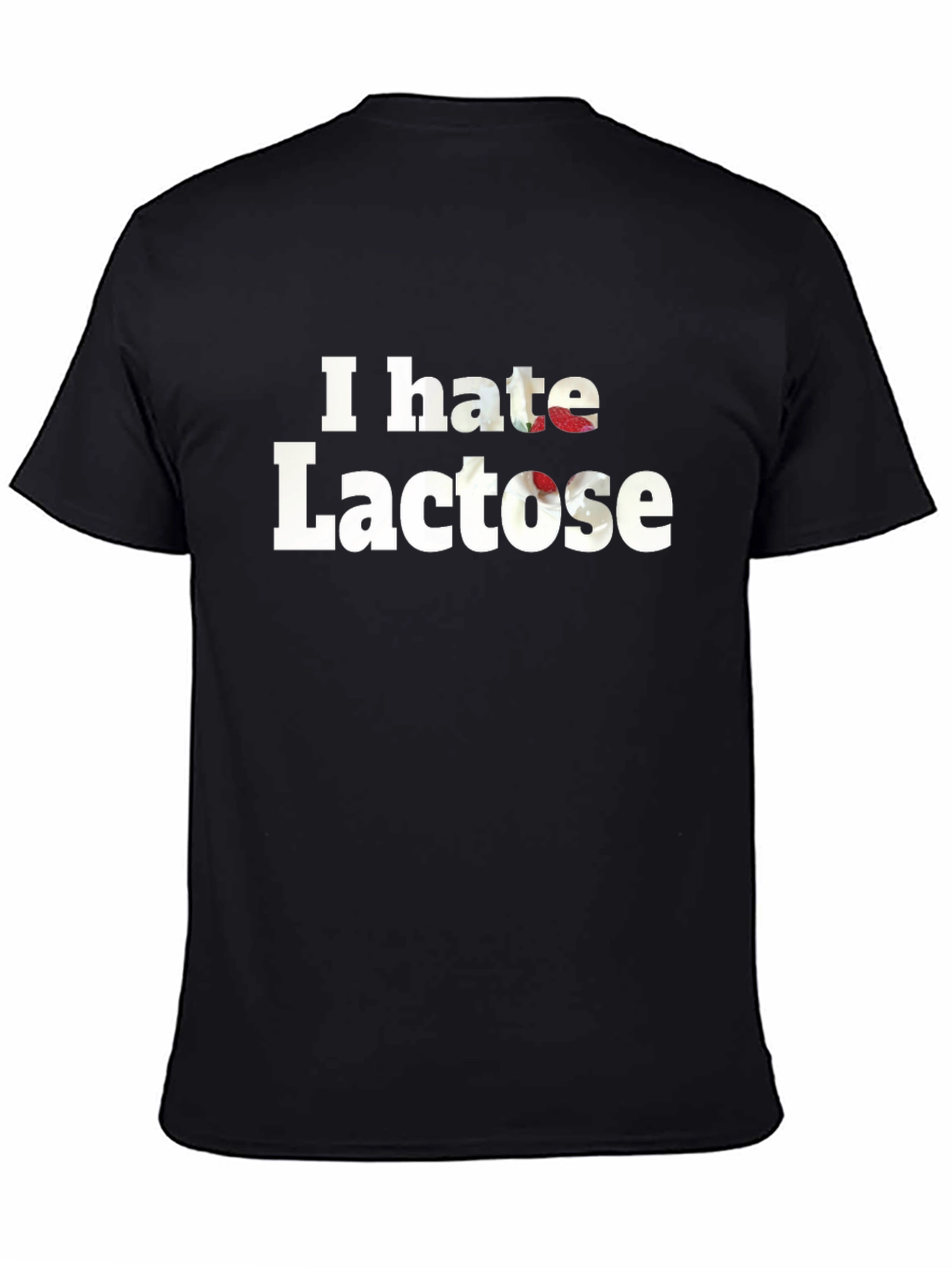 Black I Hate Lactose Black Tee view 4