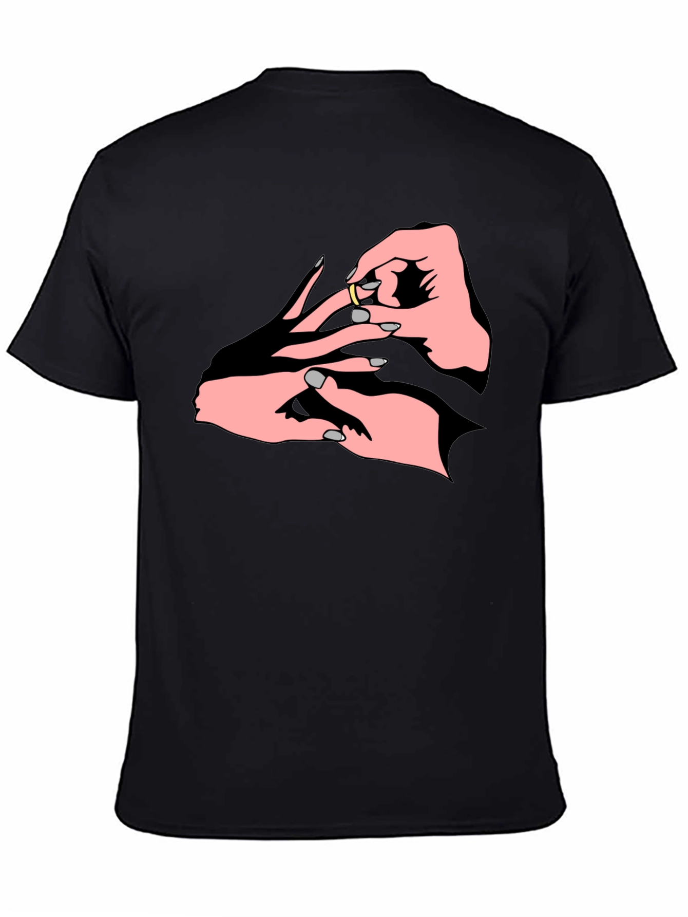 Black Engagement Ring Graphic T-Shirt view 4