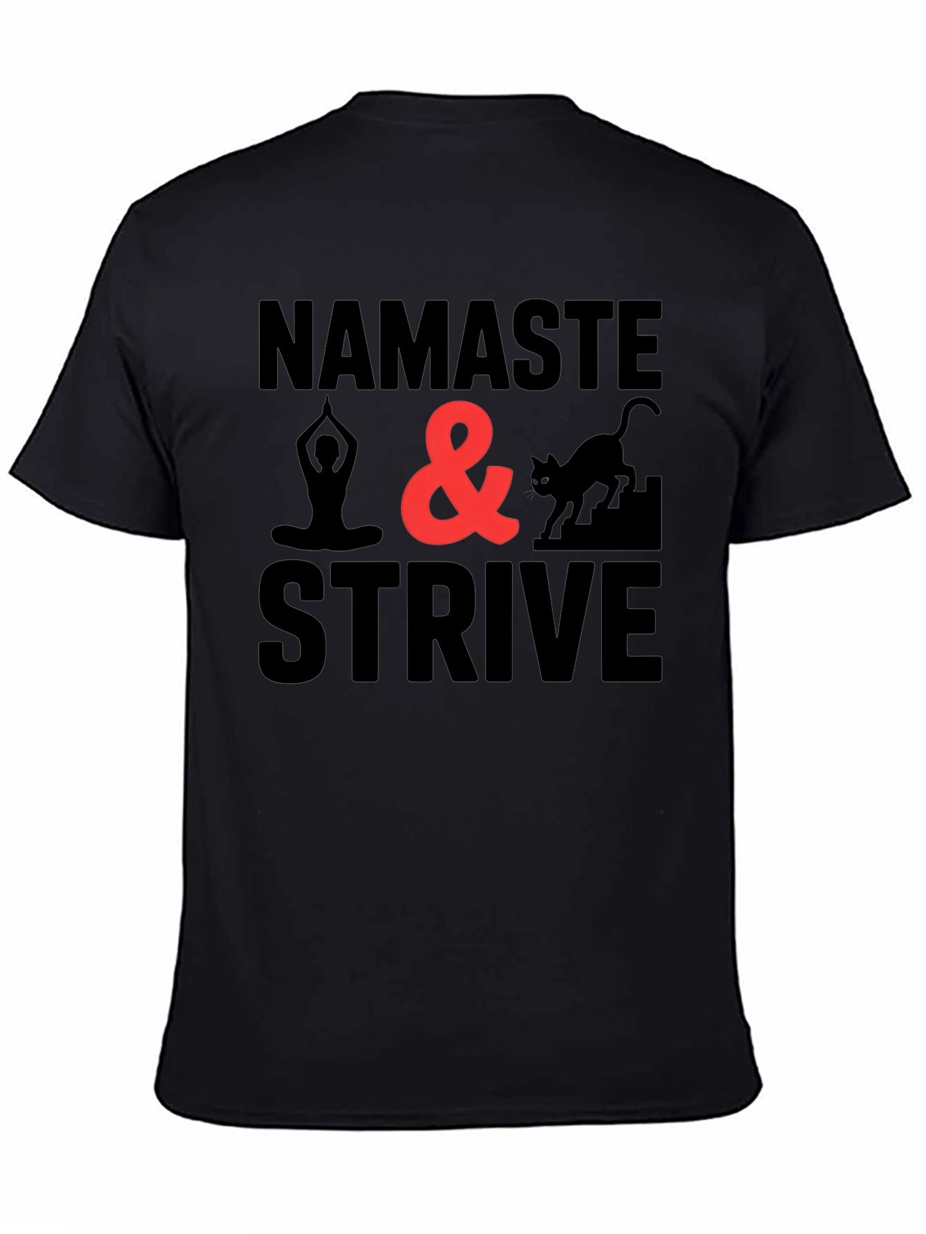 Black Namaste & Strive Graphic Tee view 4