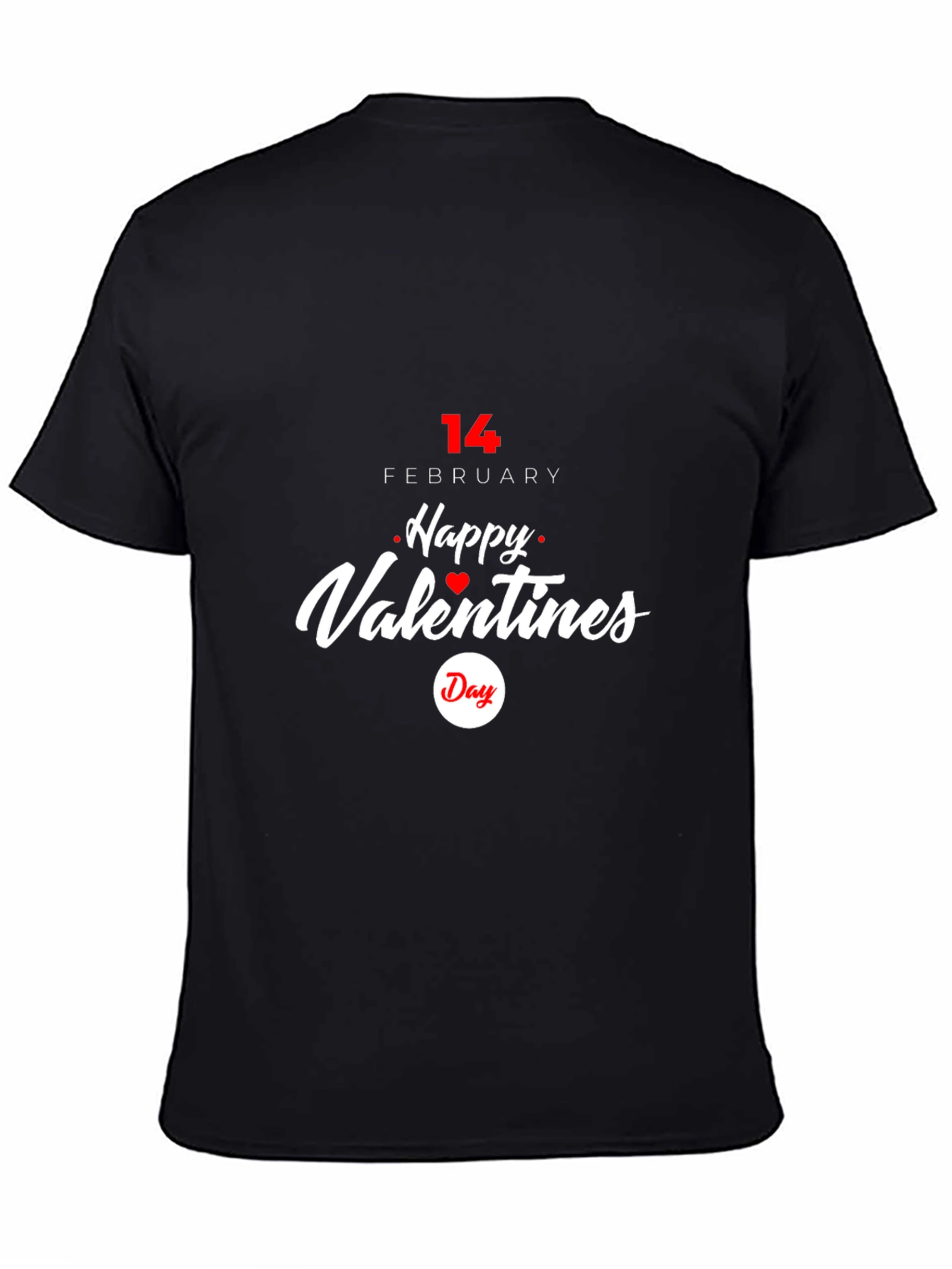 Black Happy Valentines Day Black T-Shirt view 4