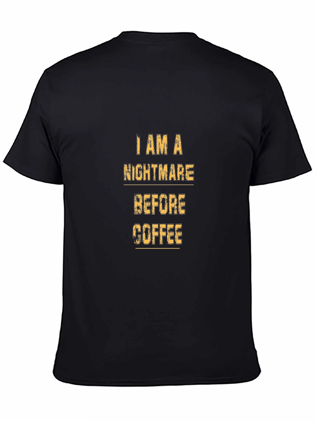 Black Nightmare Before Coffee Black T-Shirt view 4