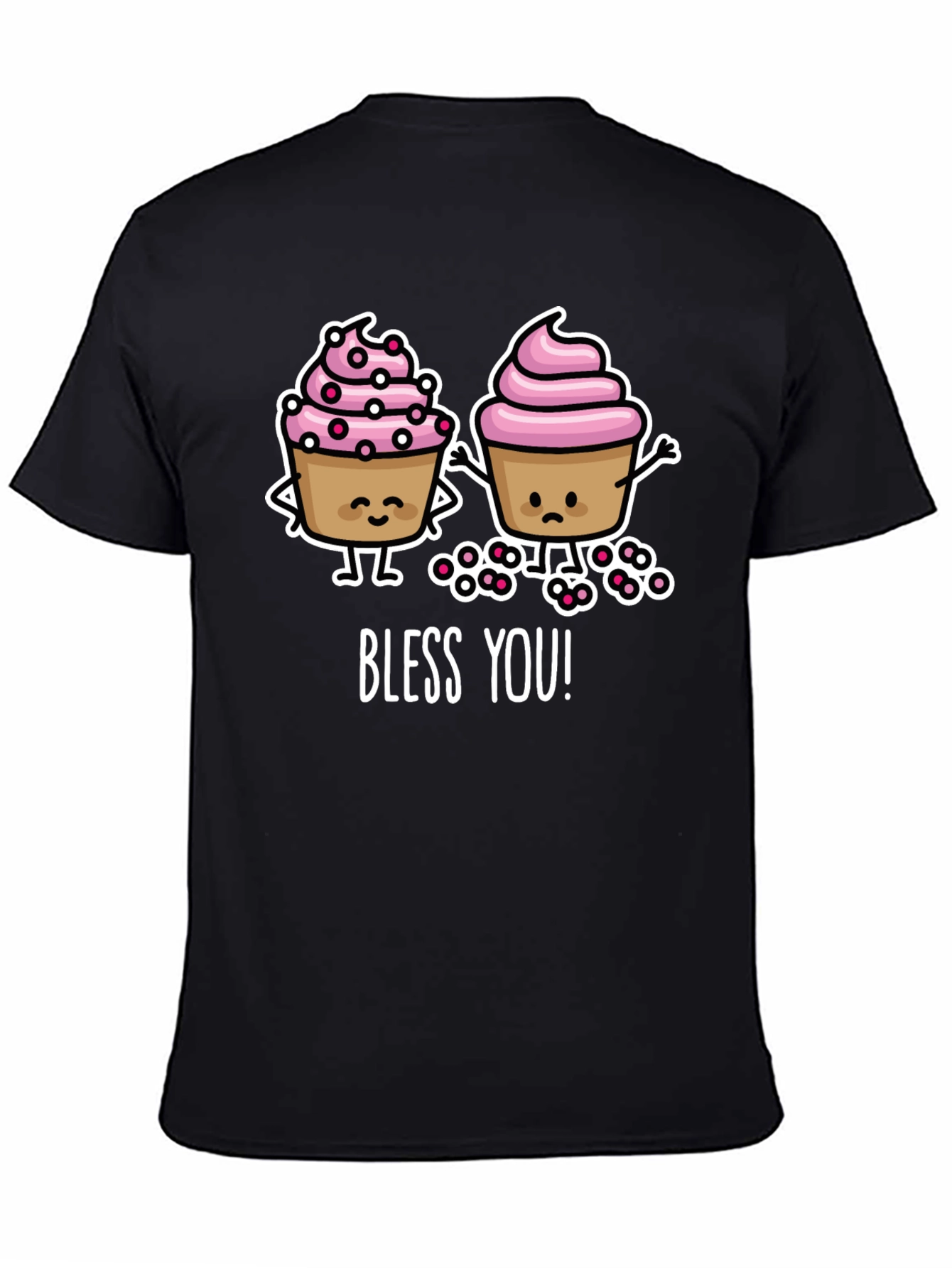 Black Bless You Cupcake T-Shirt view 4