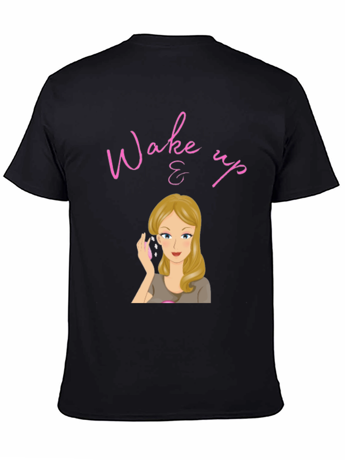 Black Wake Up & Makeup Black T-Shirt view 4