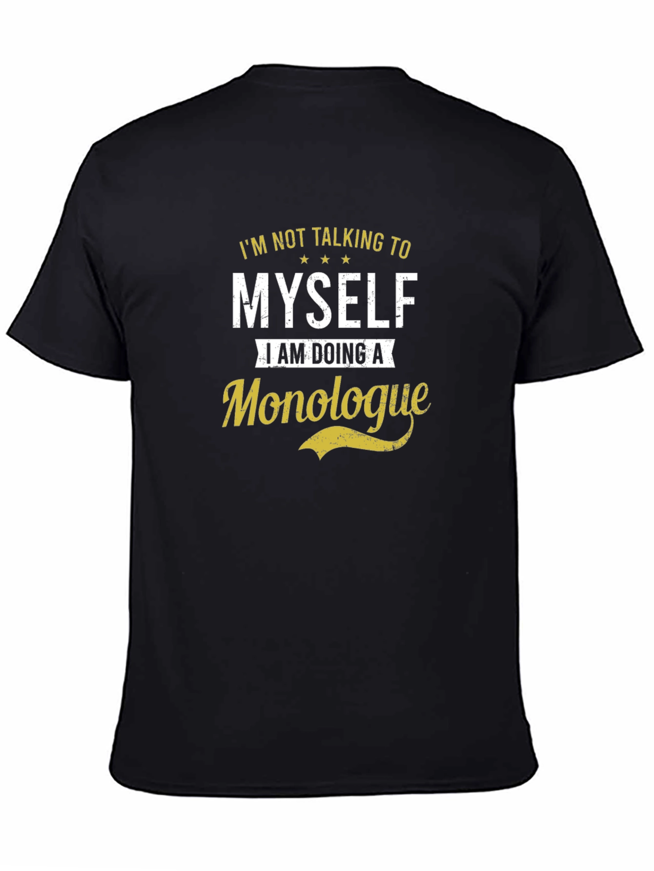 Black Monologue Graphic Tee -  Black Cotton T-Shirt view 4