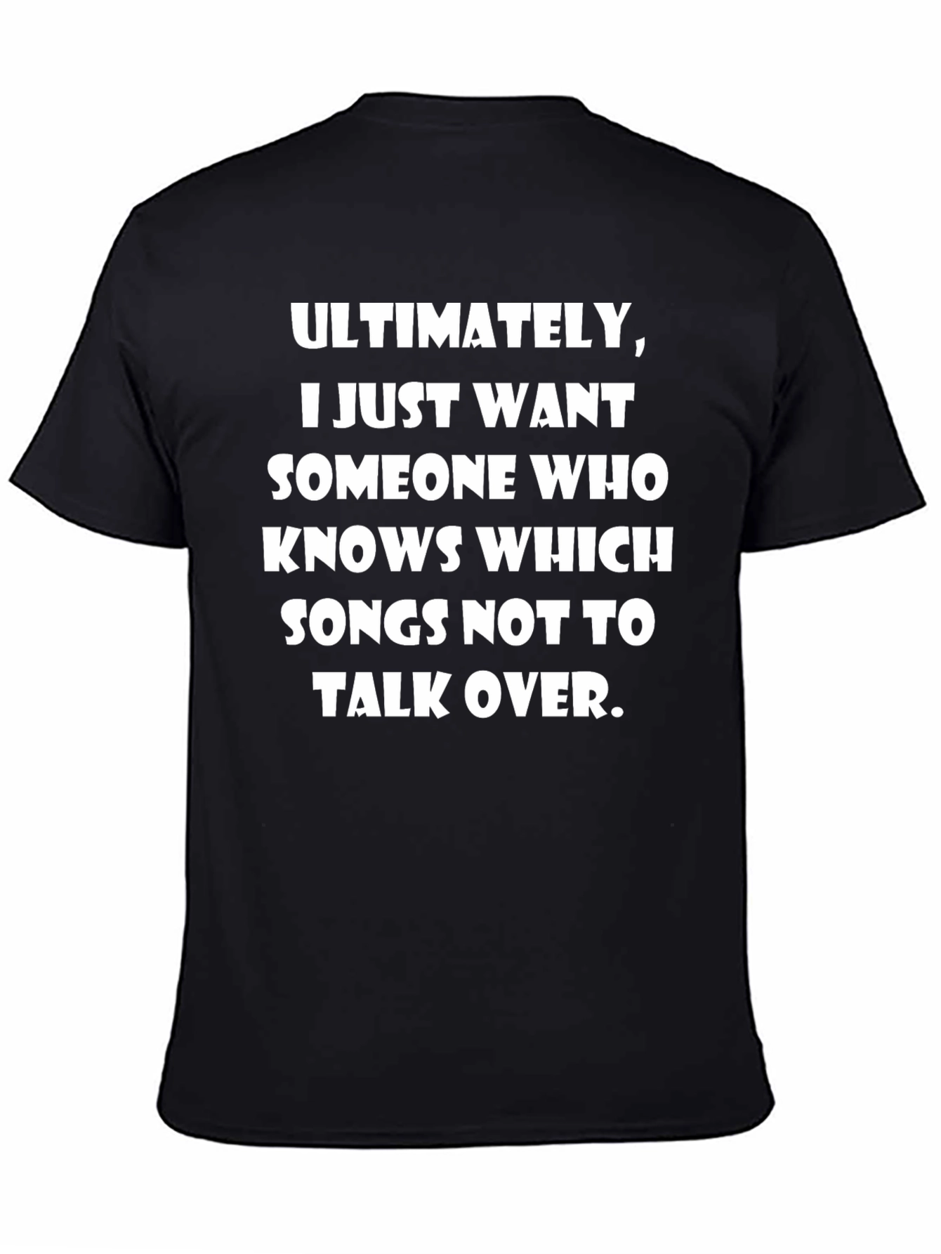 Black Humorous Slogan T-Shirt: Songs Not to Talk Over view 4