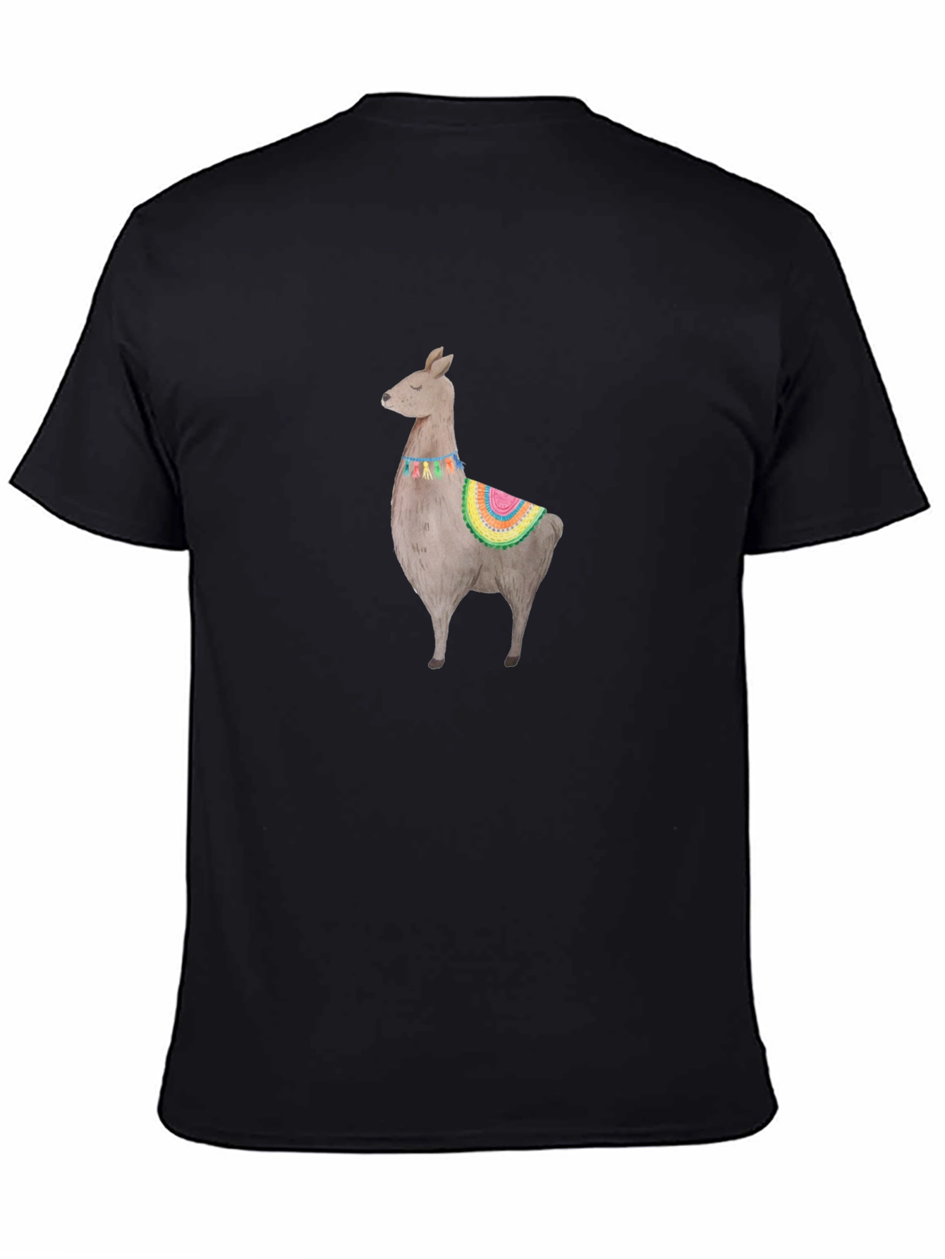 Black Llama Graphic Black T-Shirt view 4