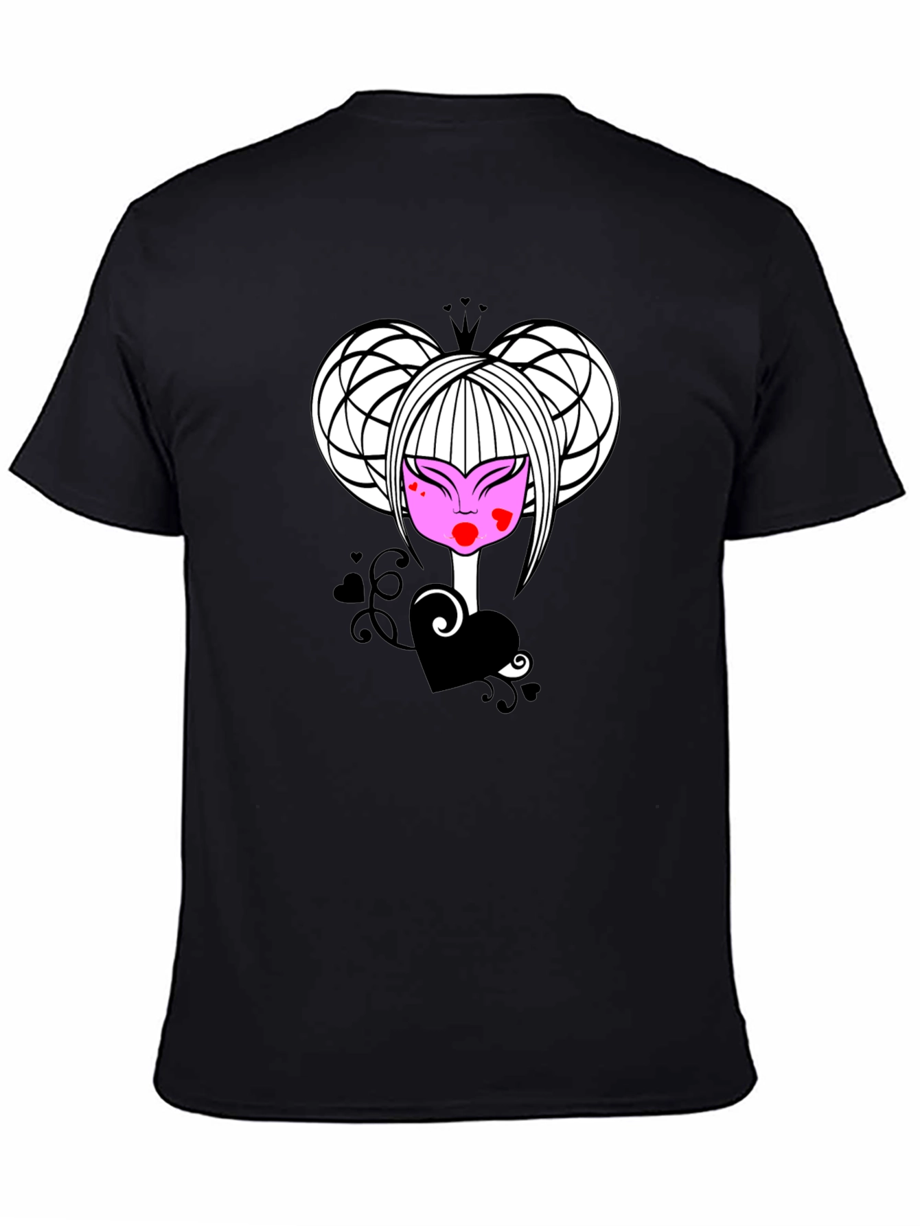 Black Queen of Hearts Graphic Tee - Black view 4