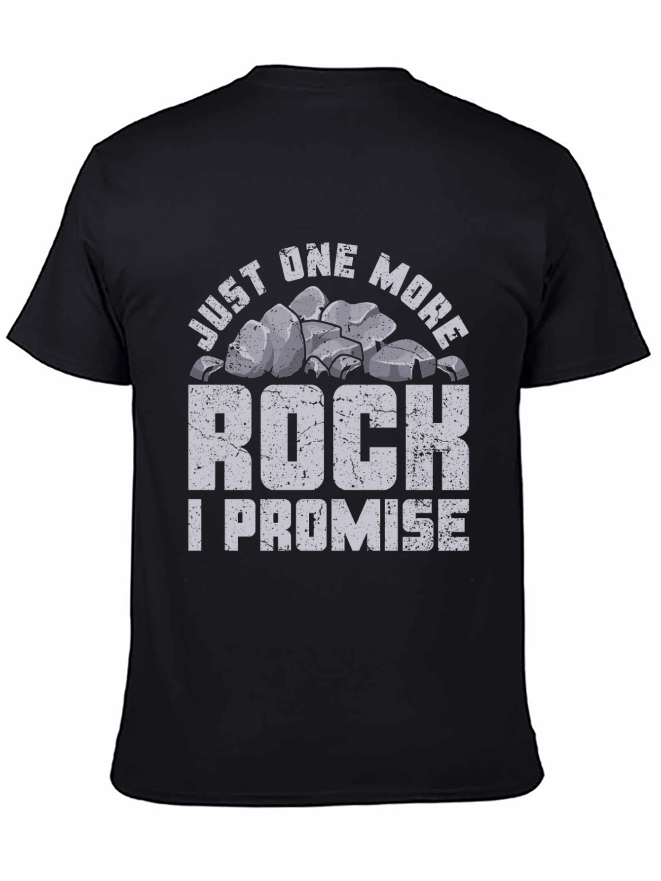Black Just One More Rock T-Shirt Funny Geologist Shirt view 4