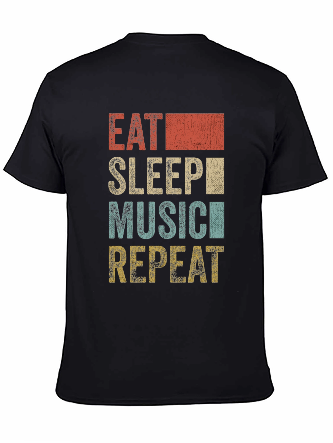 Black Eat Sleep Music Repeat Graphic Tee view 4