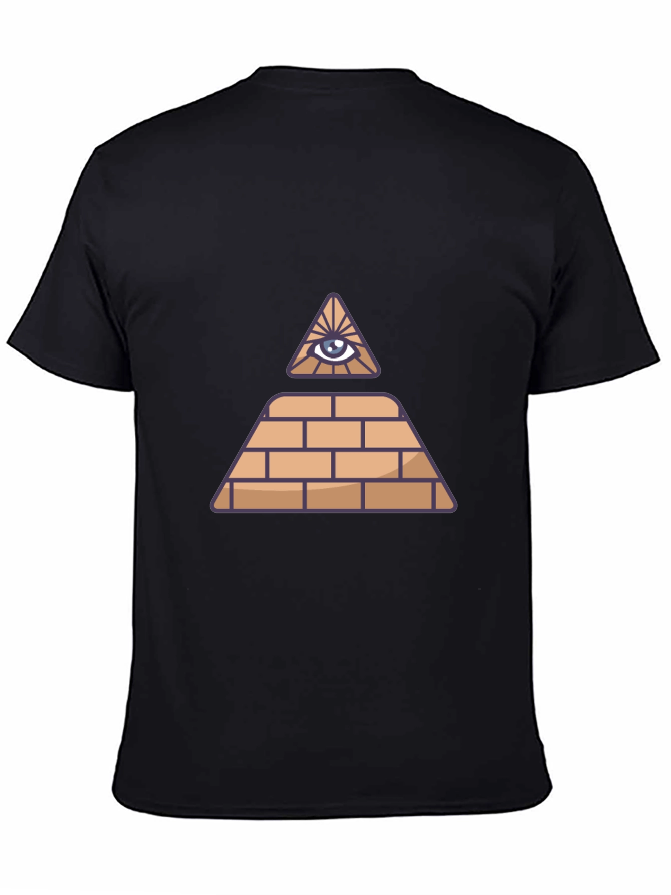 Black Illuminati Pyramid Eye Graphic T-Shirt view 4