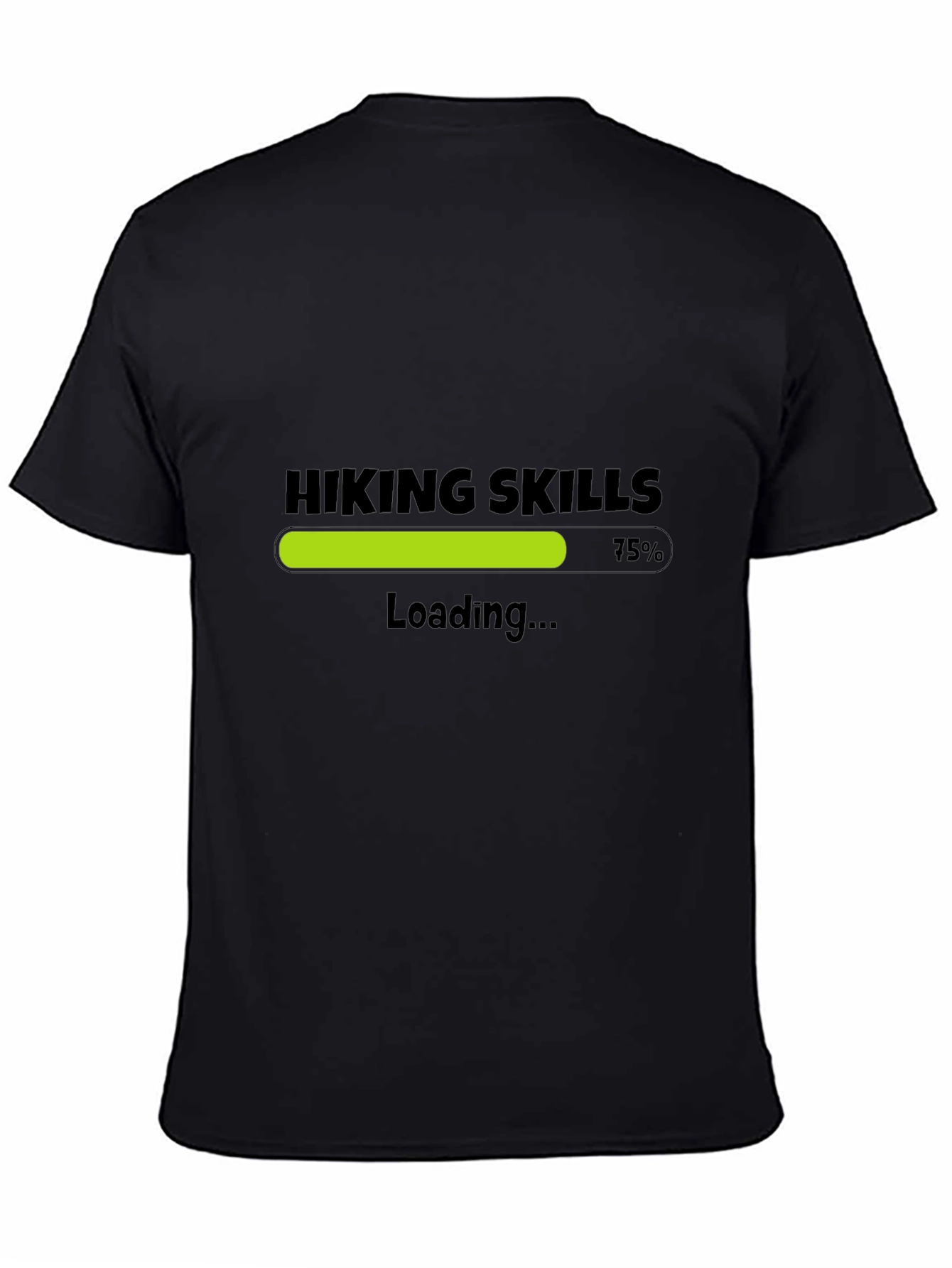 Black Hiking Skills Loading T-Shirt - Black view 4