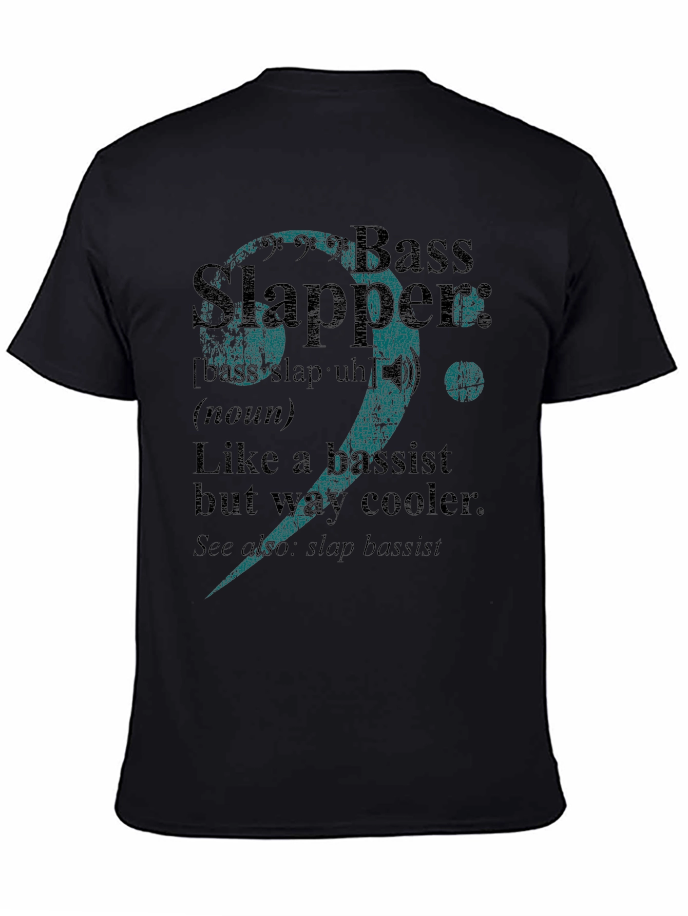 Black Bass Slapper Definition T-Shirt Funny Musician Tee view 4