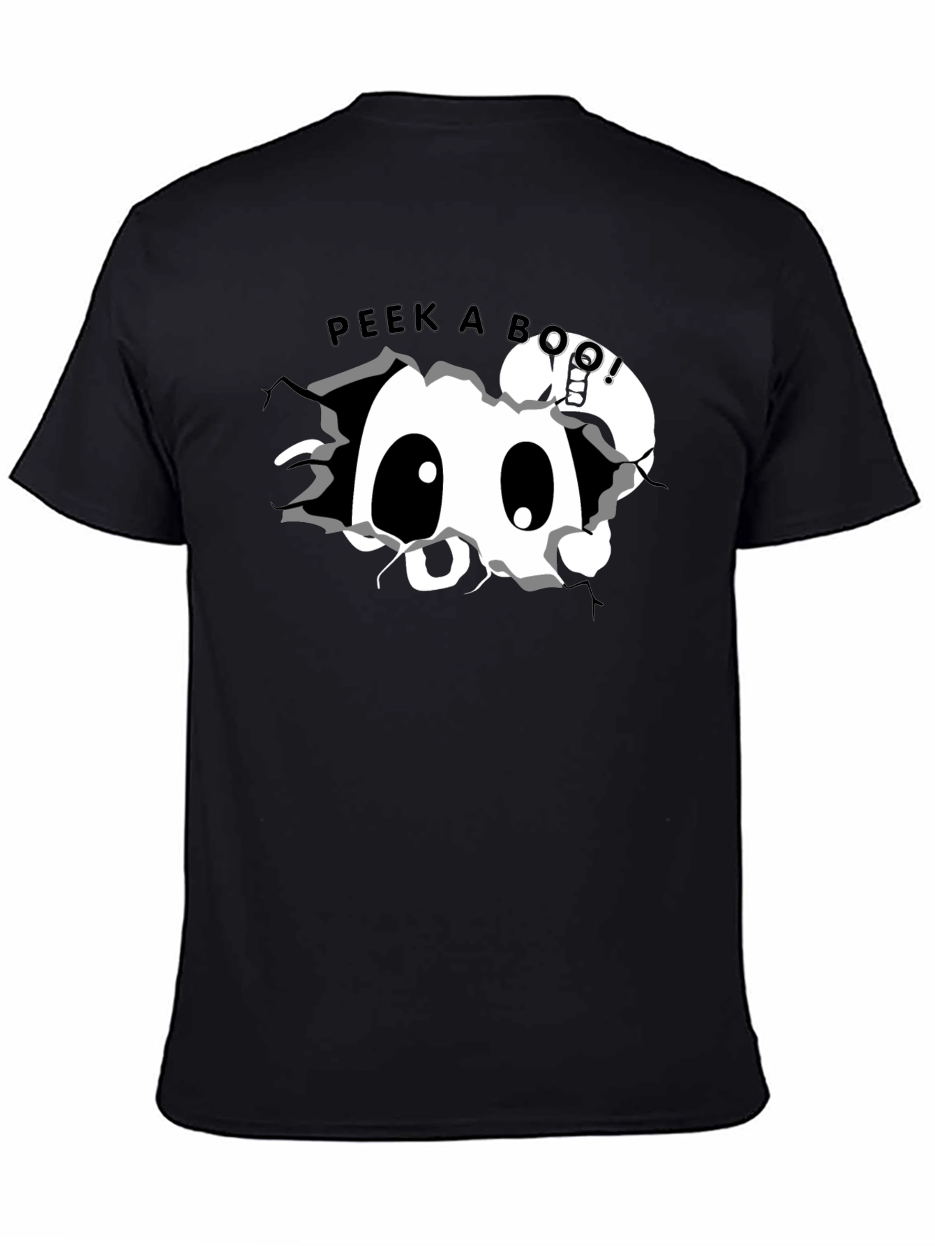 Black Peek-a-Boo Black Graphic Tee view 4