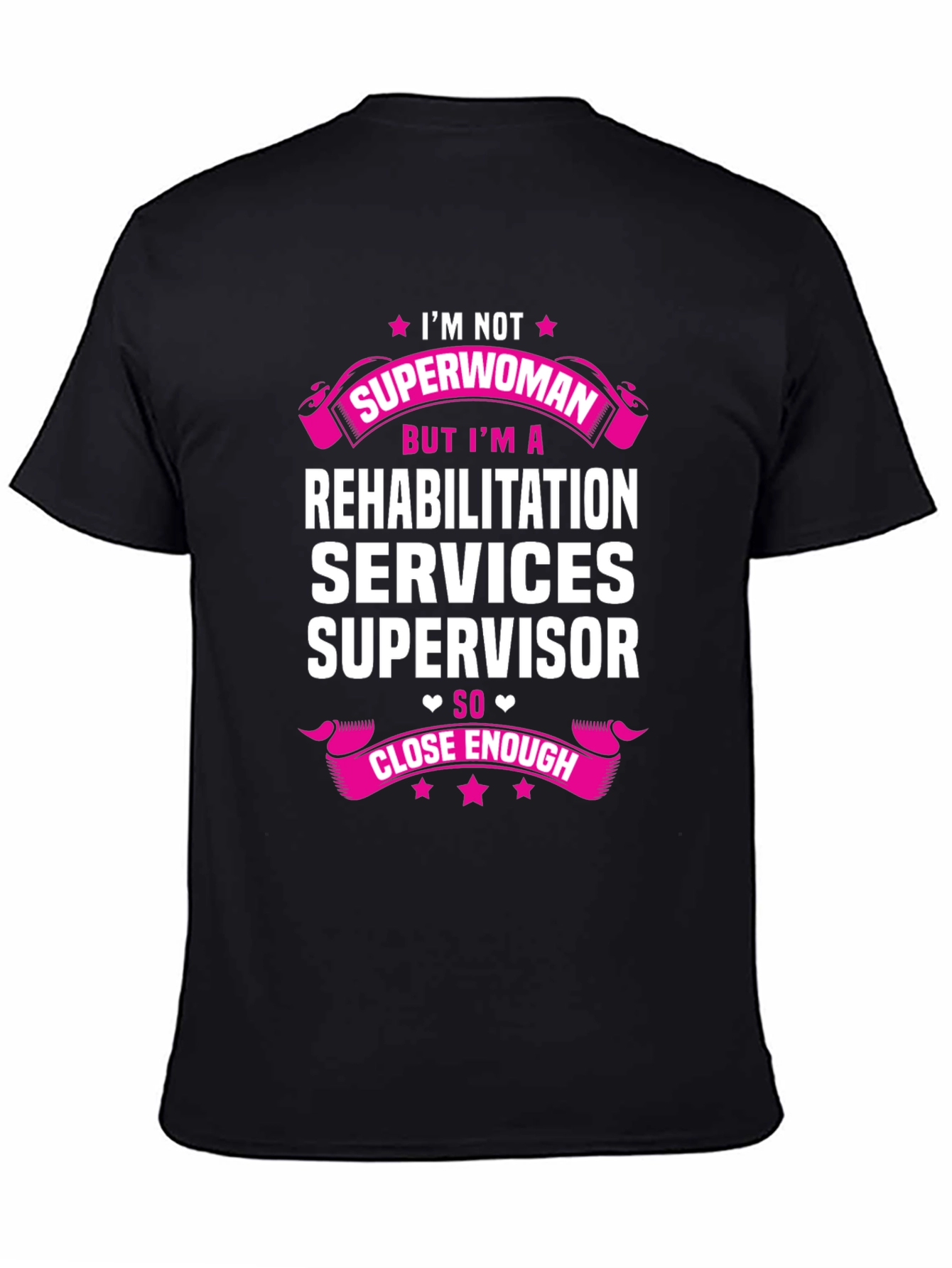 Black Rehabilitation Services Supervisor T-Shirt view 4
