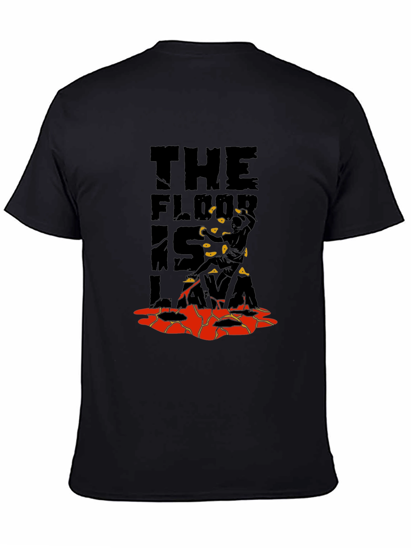 Black The Floor is Lava Graphic T-Shirt view 4