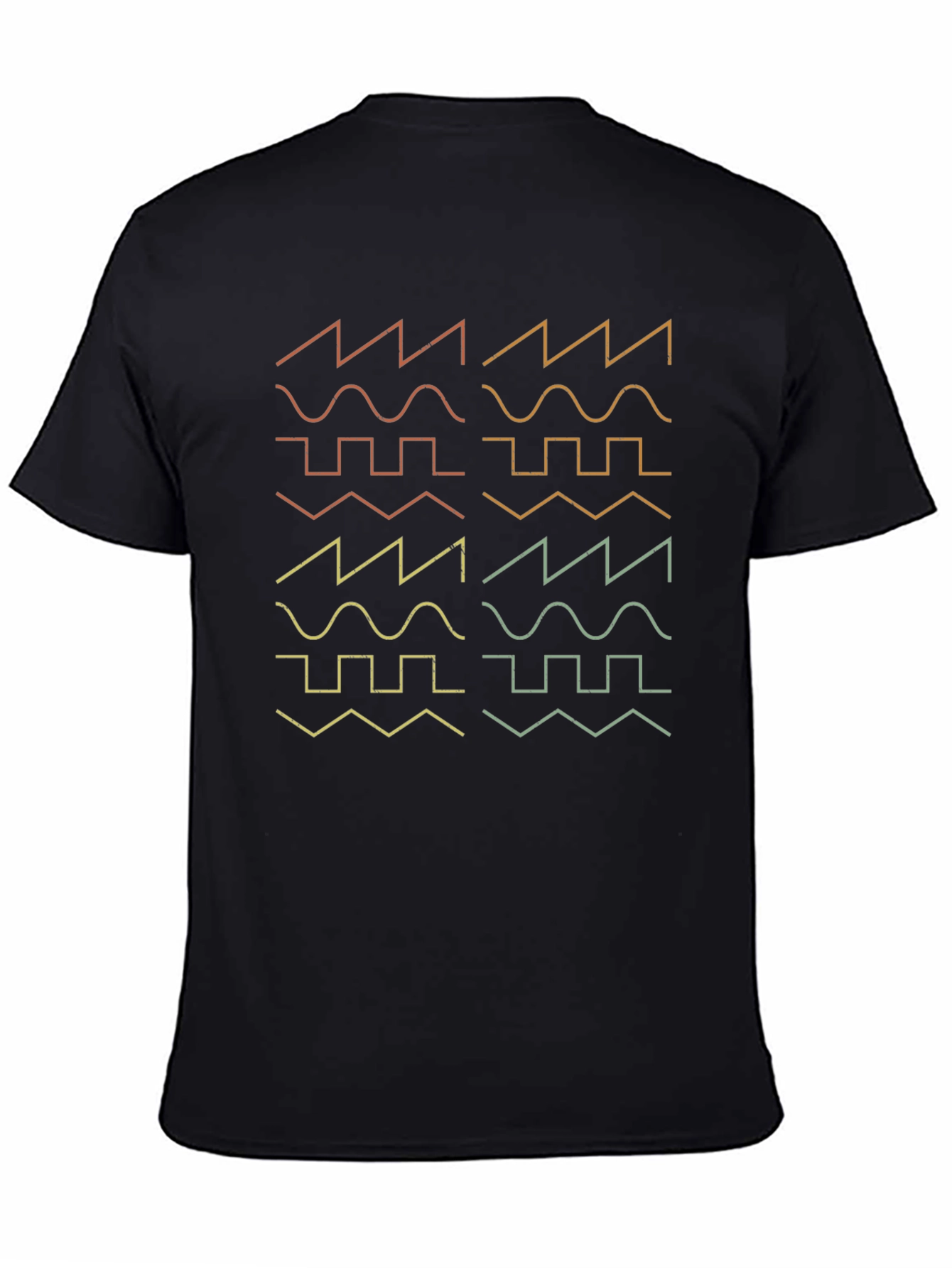 Black Synth Waveform T-Shirt - Retro Electronic Music Tee view 4