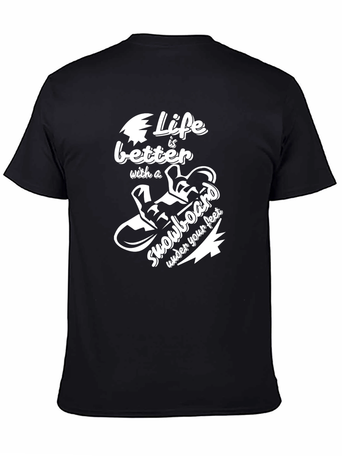 Black Life is Better Snowboard T-Shirt view 4
