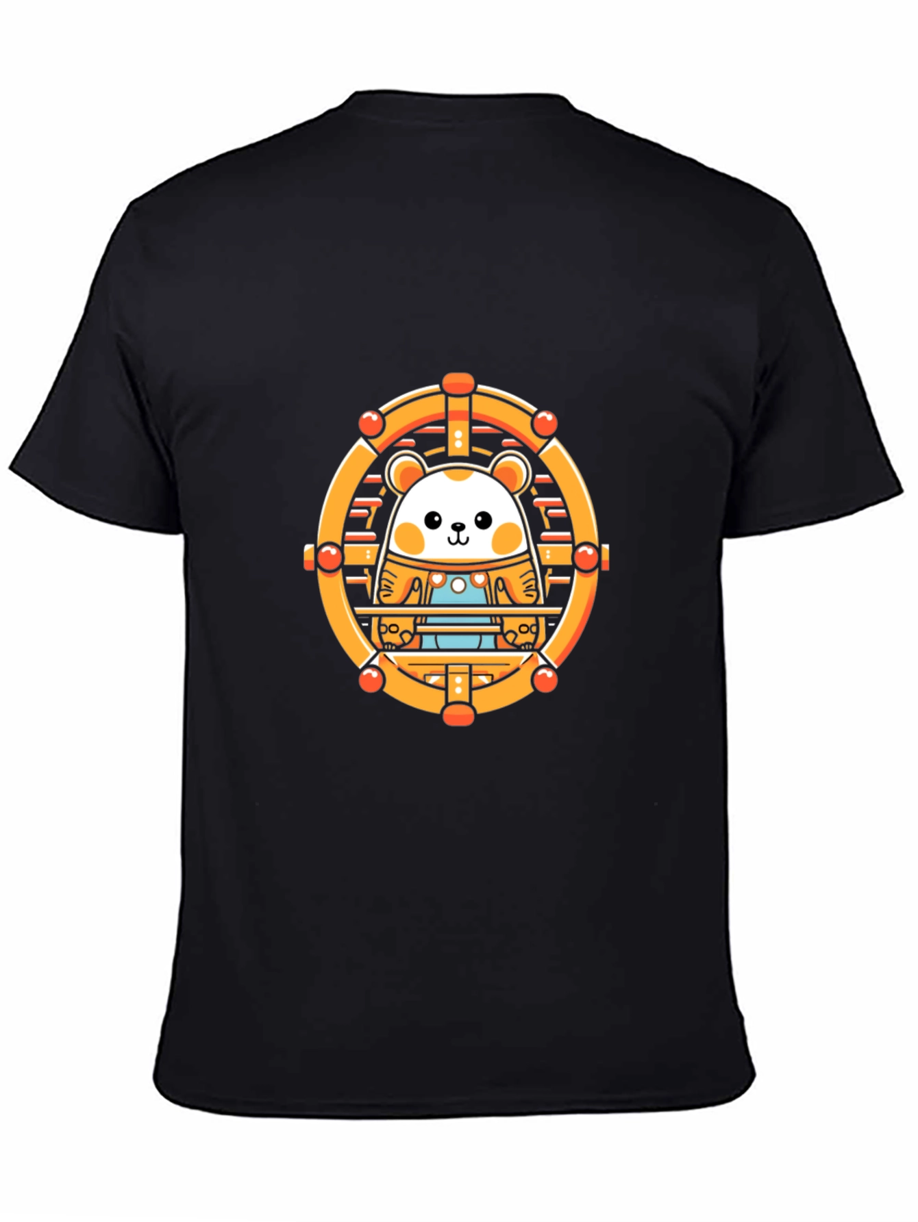 Black Cute Hamster Wheel Black T-Shirt view 4