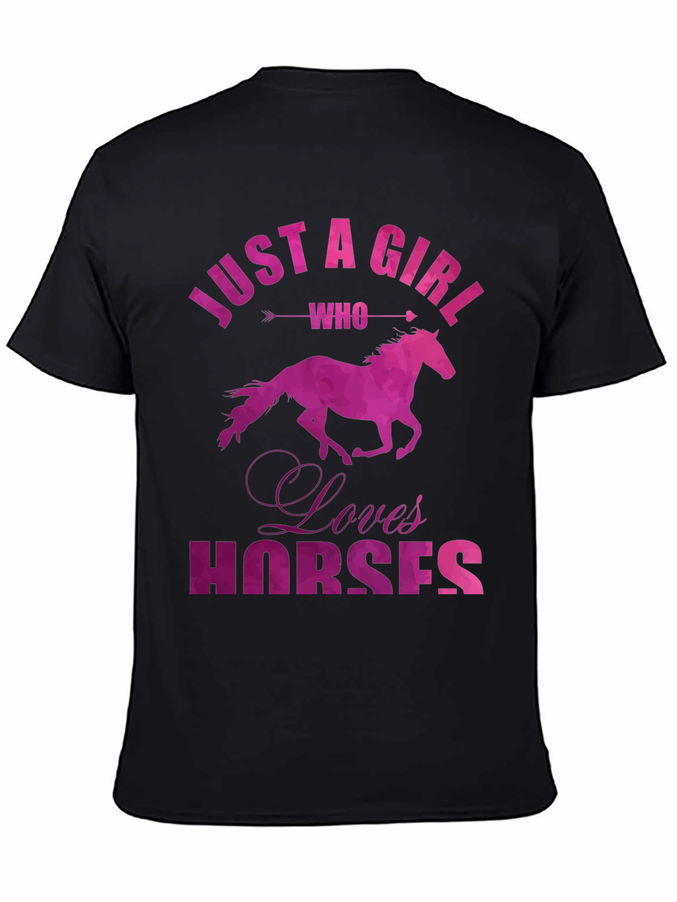 Black Just a Girl Who Loves Horses Graphic Tee view 4