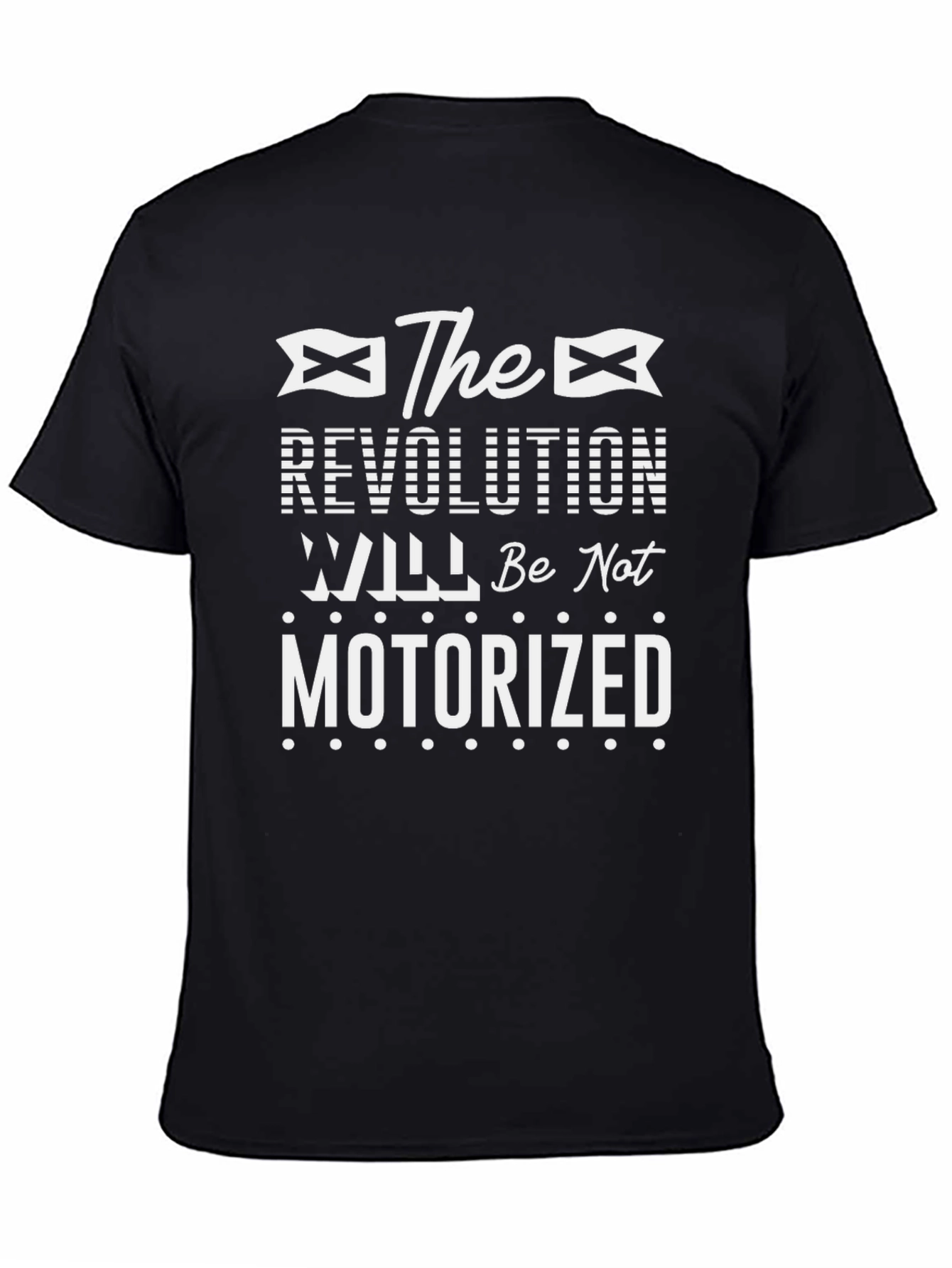 Black Revolution Will Not Be Motorized Graphic Tee view 4