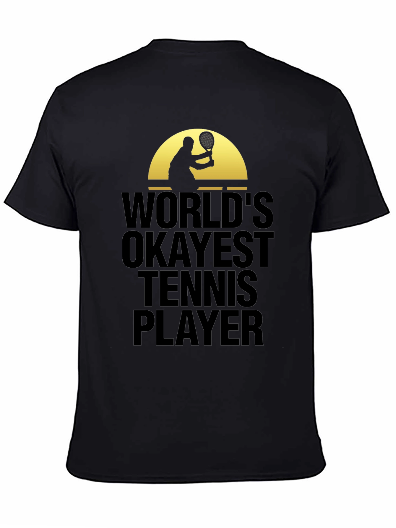 Black World's Okayest Tennis Player Graphic T-Shirt view 4