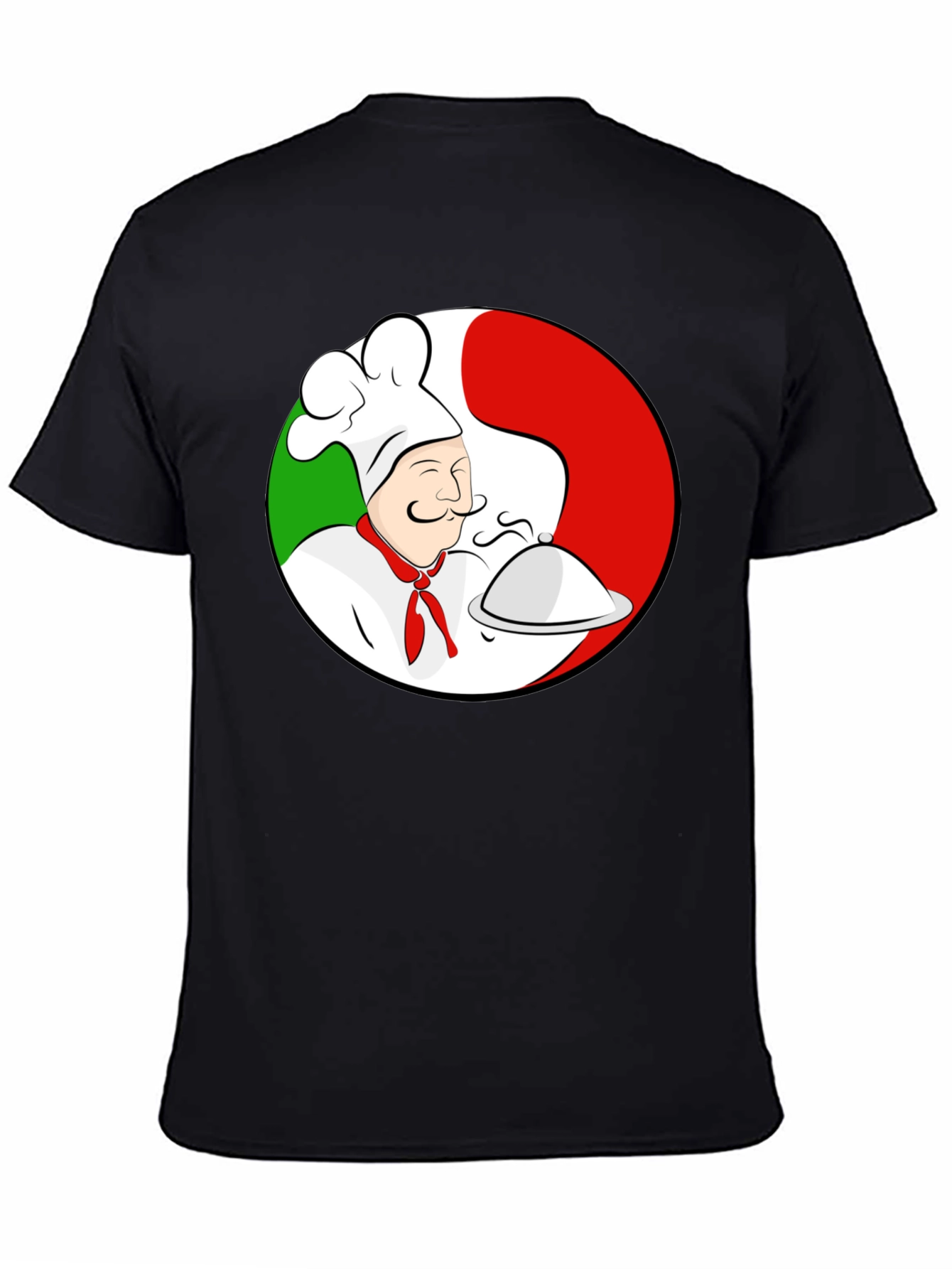 Black Chef Italian Flag T-Shirt view 4