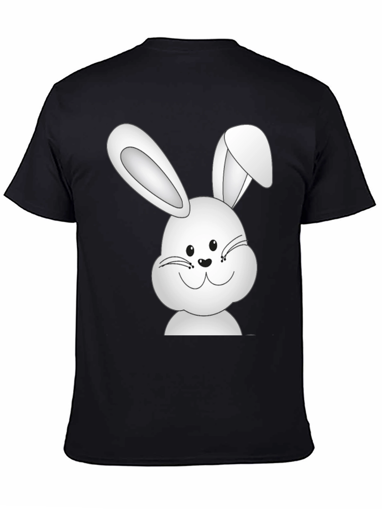 Black Black T-Shirt with Cute Bunny Design view 4