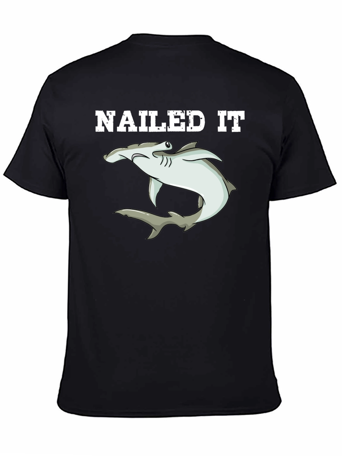 Black Nailed It Hammerhead Shark Graphic T-Shirt view 4