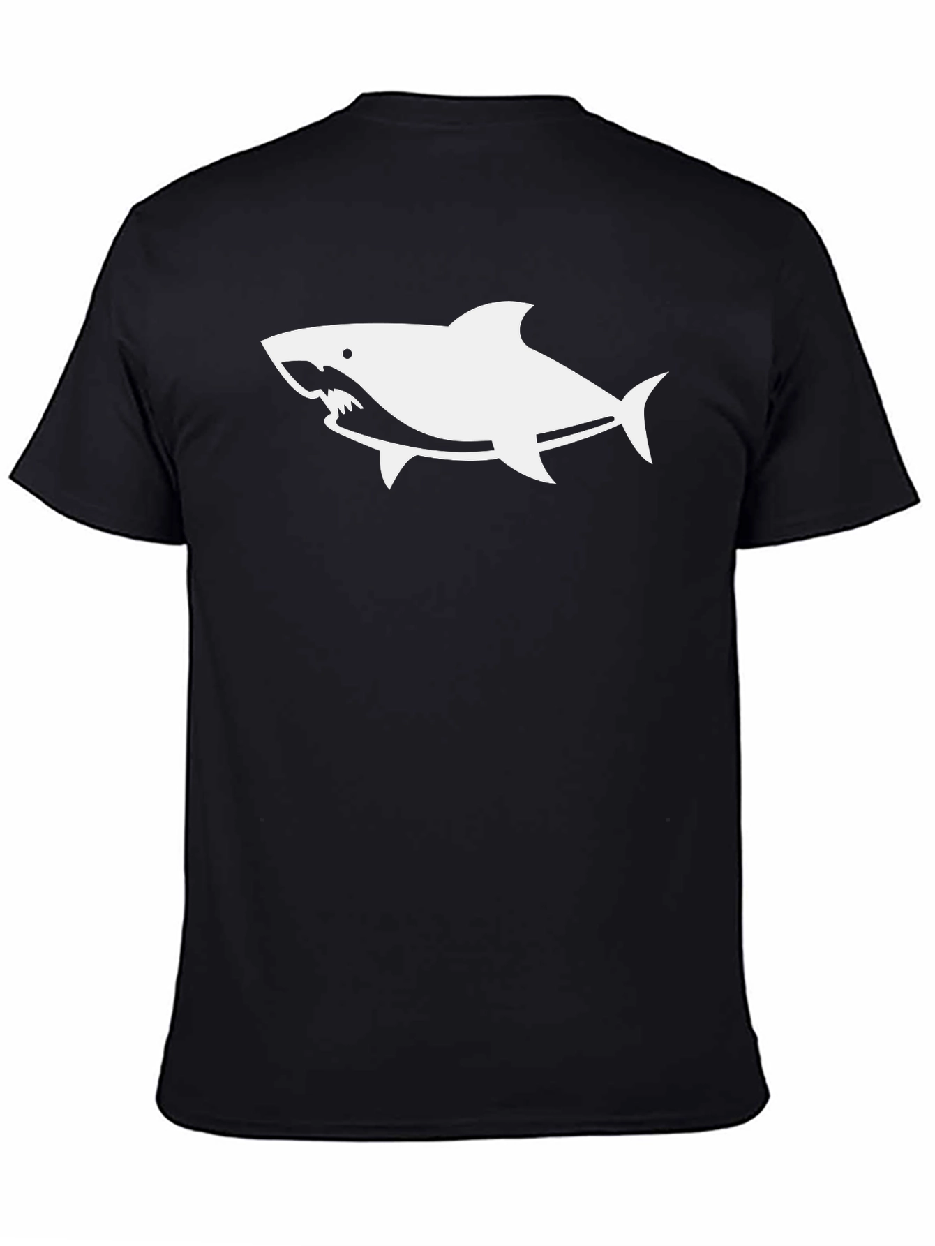 Black Shark Graphic Print Black T-Shirt view 4
