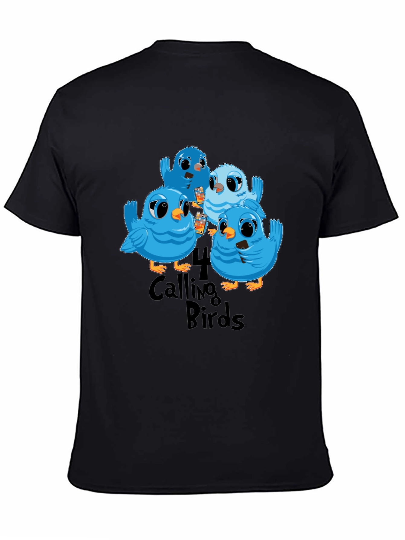 Black 4 Calling Birds Graphic Tee, Holiday Gift view 4
