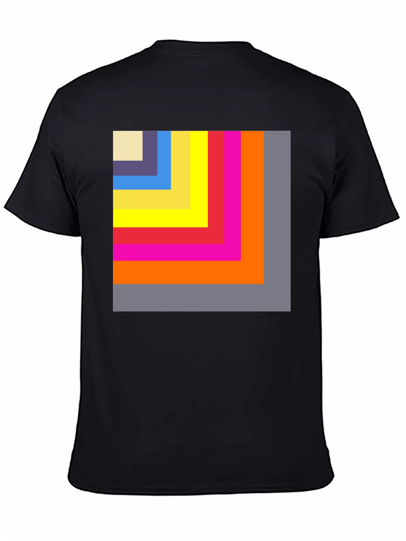 Black Geometric Block T-Shirt view 4
