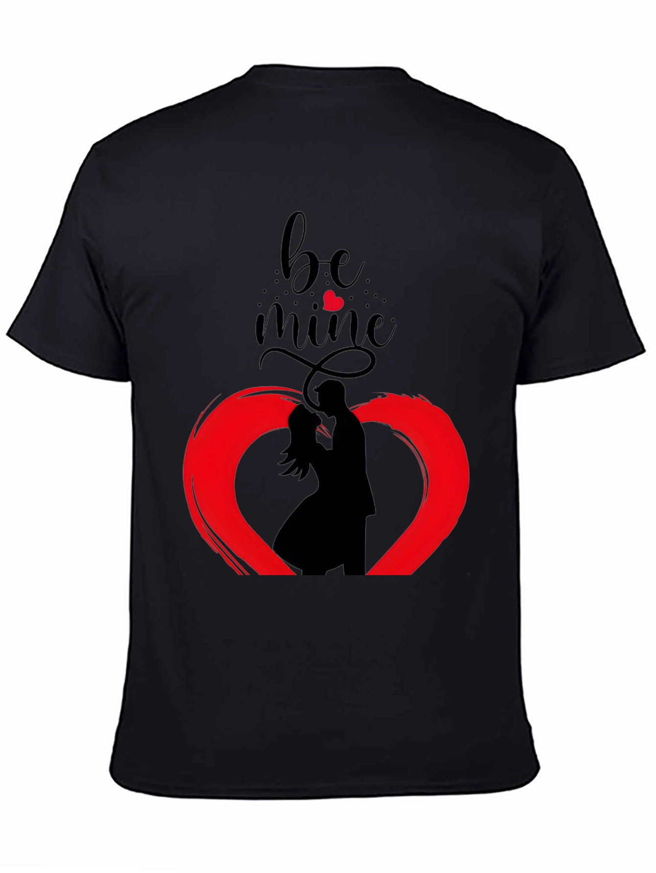 Black Be Mine Valentine's Graphic Tee - Stylish Black Cotton view 4
